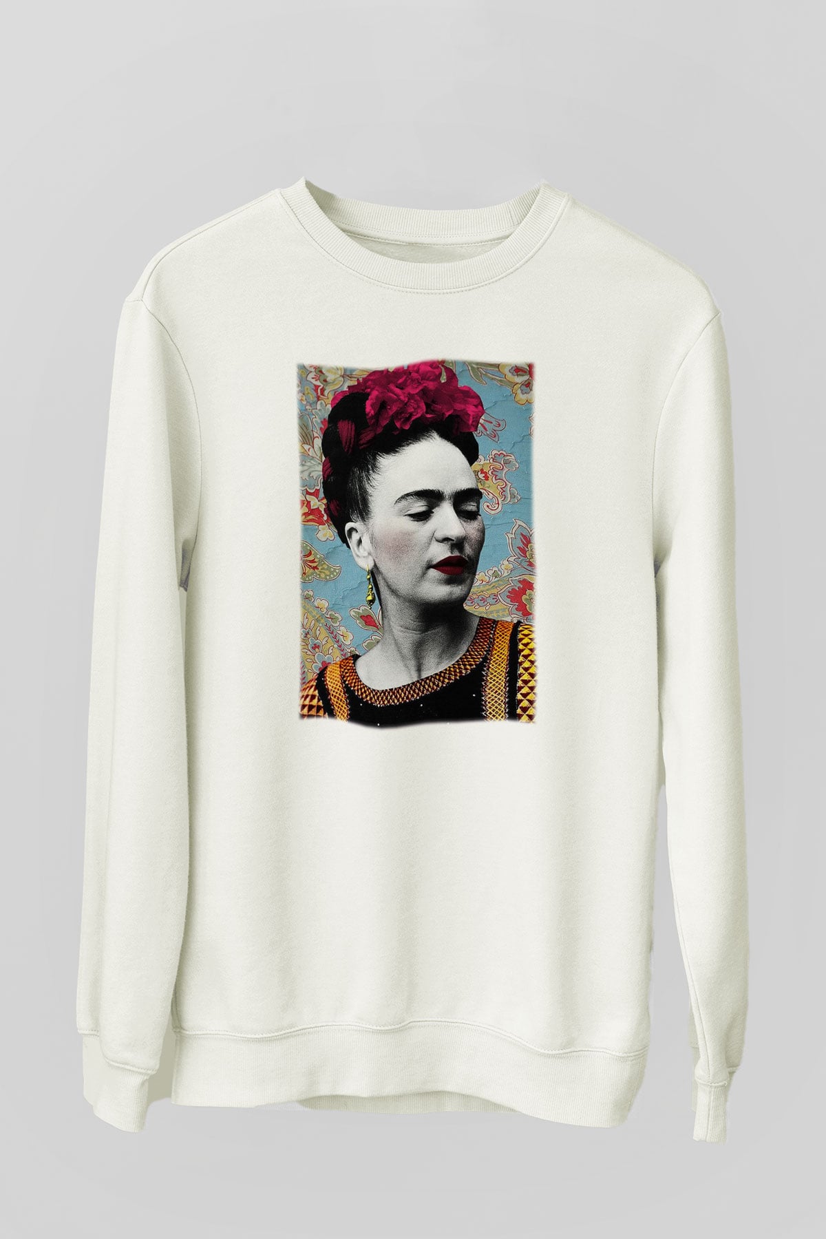 Frida Kahlo Beyaz Unisex Sweatshirt