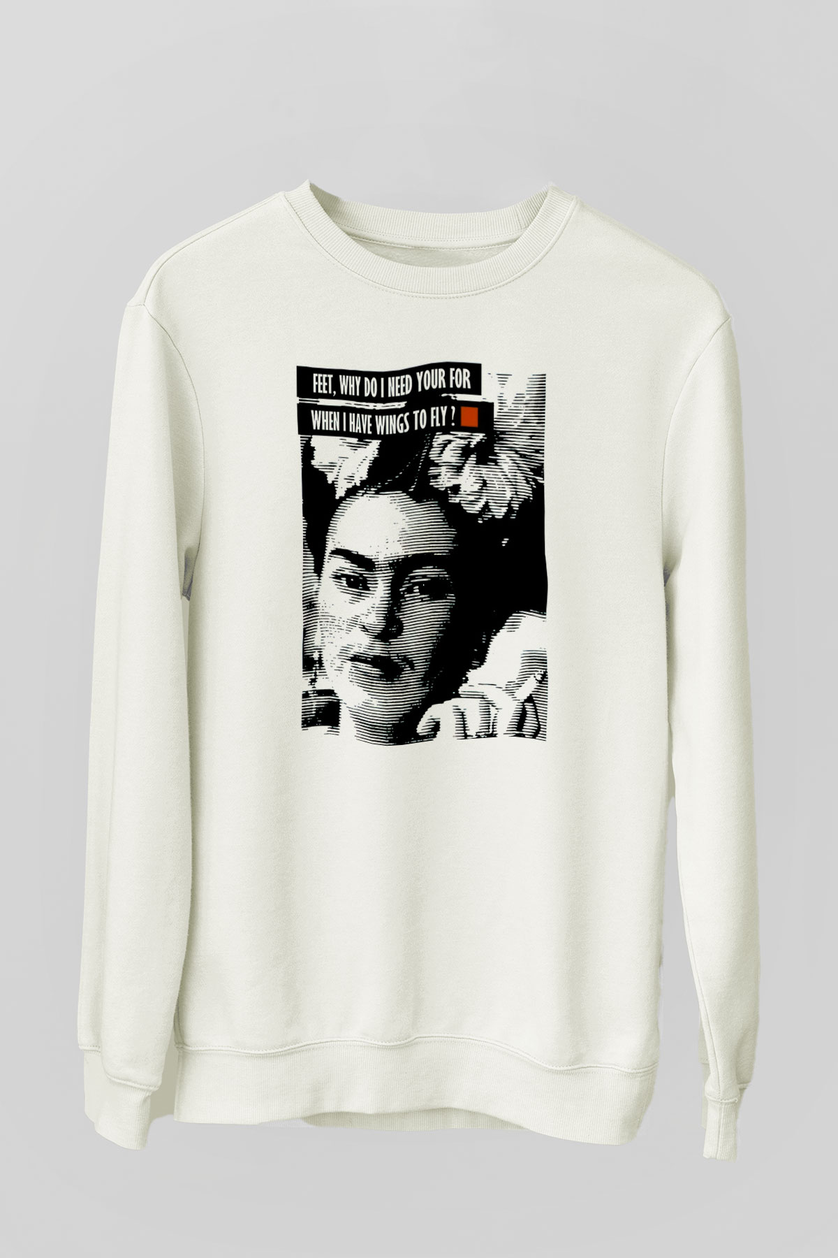 Frida Kahlo Beyaz Unisex Sweatshirt