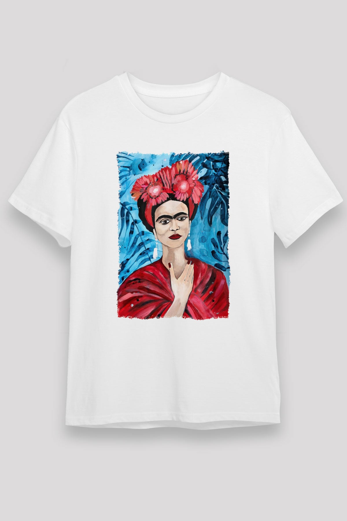 Frida Kahlo Beyaz Unisex Tişört T-Shirt - TişörtFabrikası