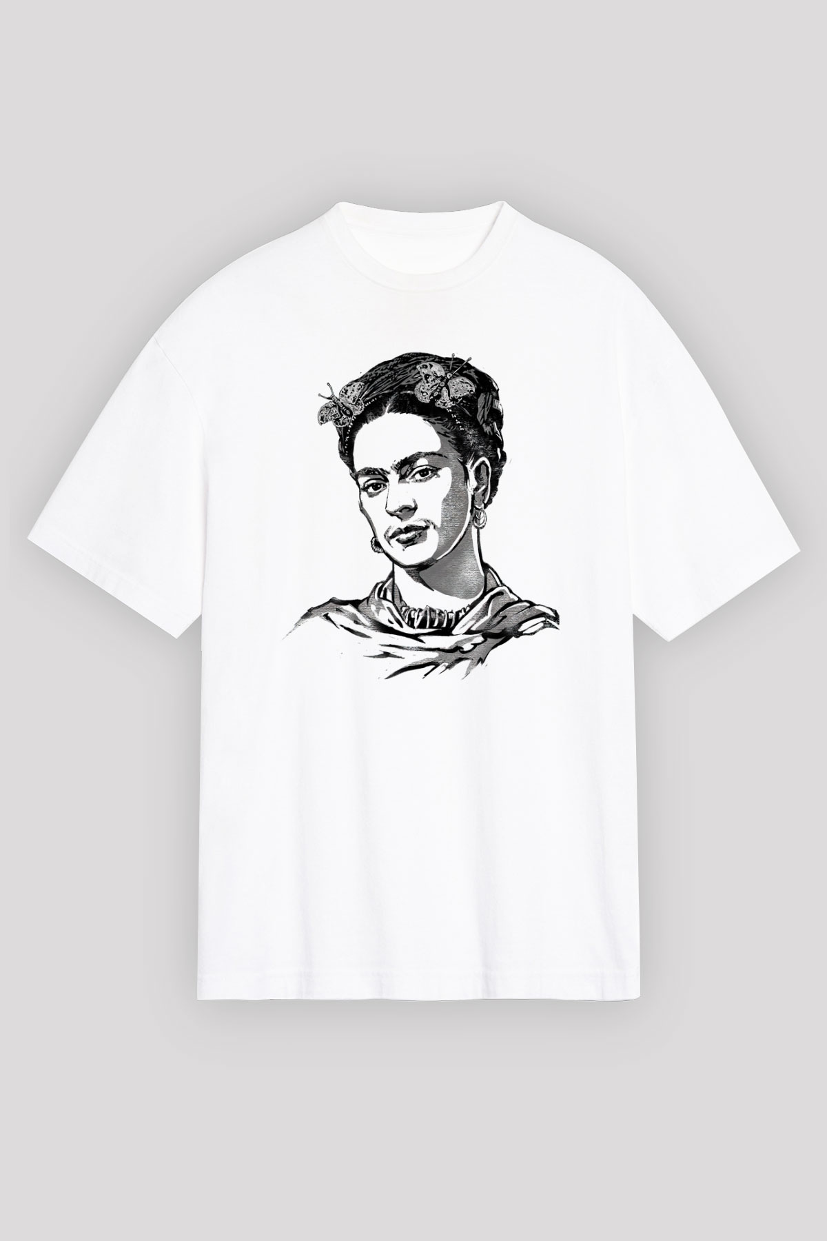 Frida Kahlo Beyaz Unisex Tişört T-Shirt - TişörtFabrikası
