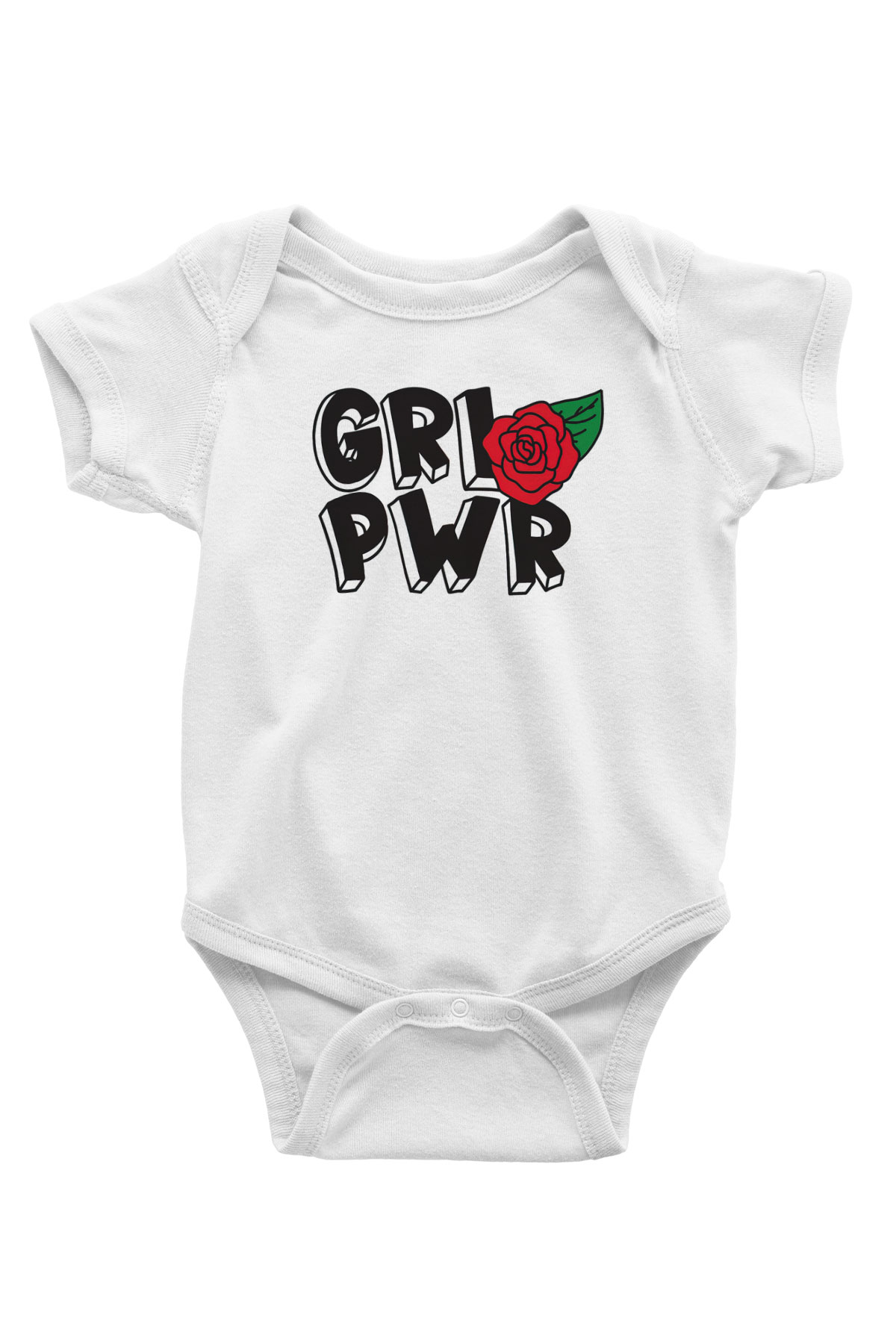 Frida Kahlo Girl Power - Grl Pwr Beyaz Bebek Body - Zıbın