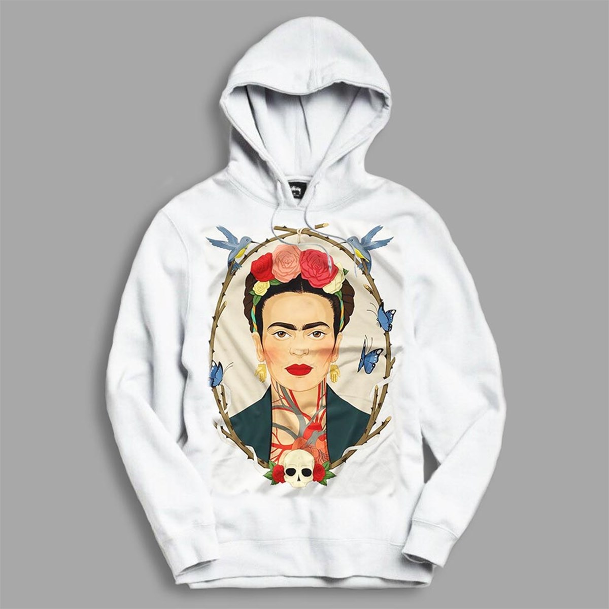 Frida Kahlo Kapşonlu Sweatshirt, Hoodie, Kapüşonlu FCUNL145
