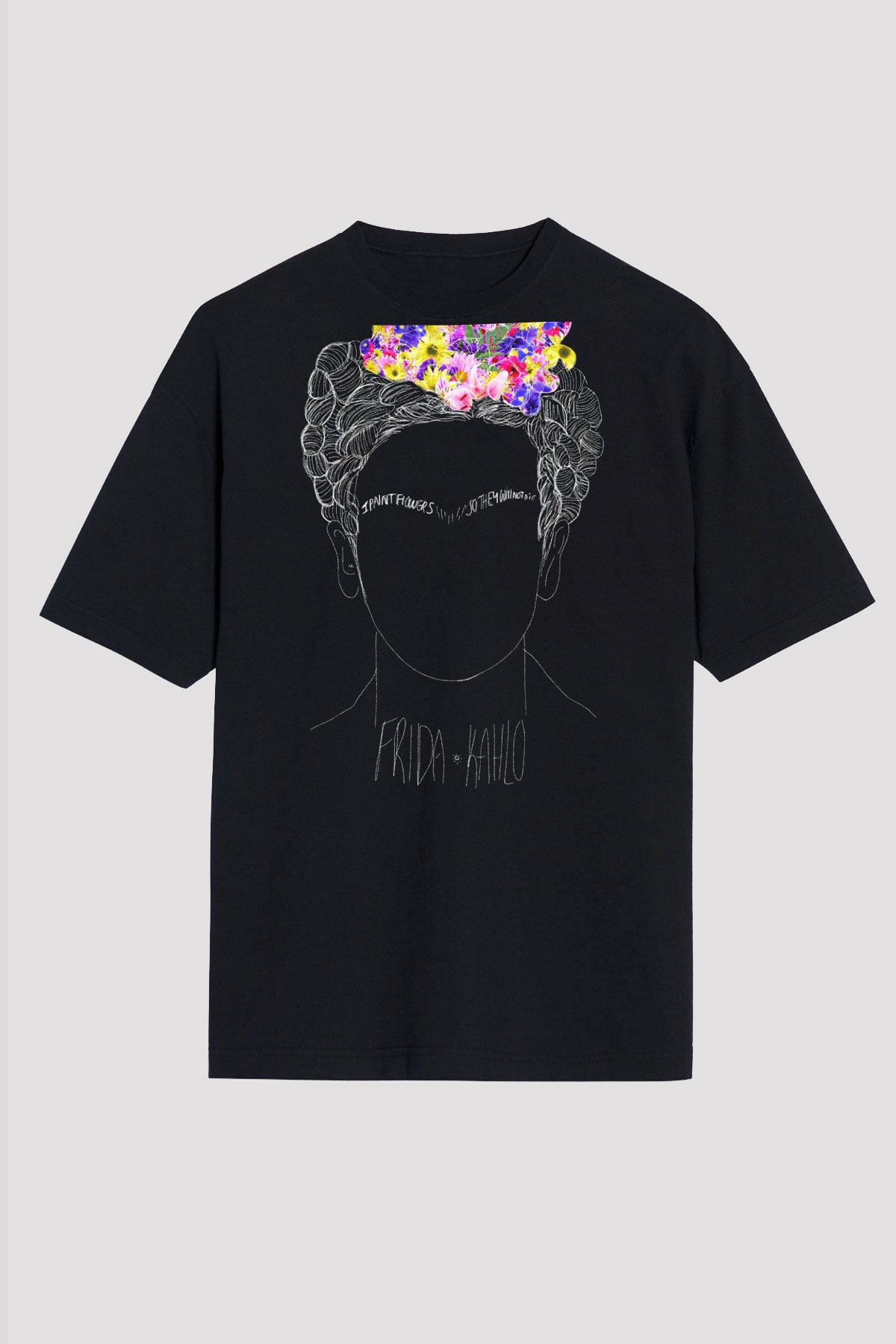 Frida Kahlo Siyah Unisex Oversize Tişört T-Shirt