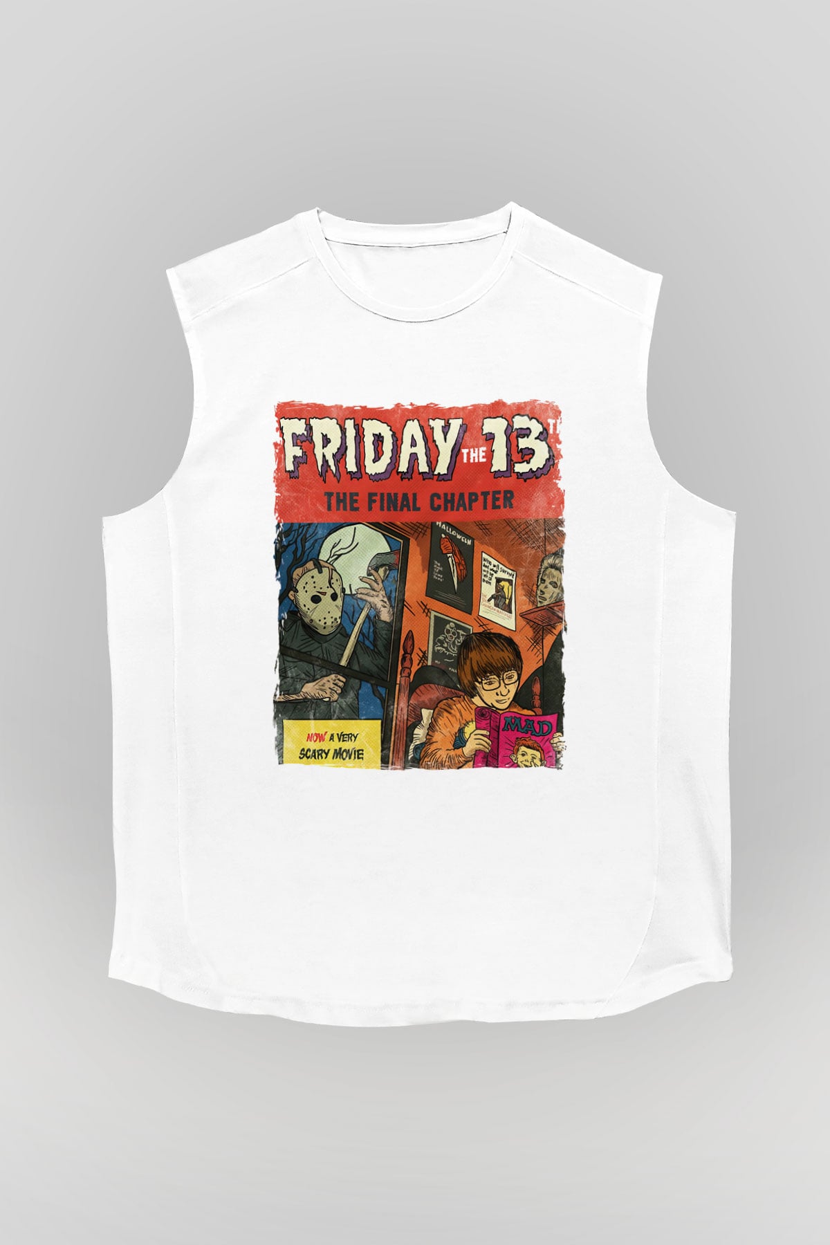 Friday the 13th 13.Cuma Beyaz Unisex  Kolsuz Tişört