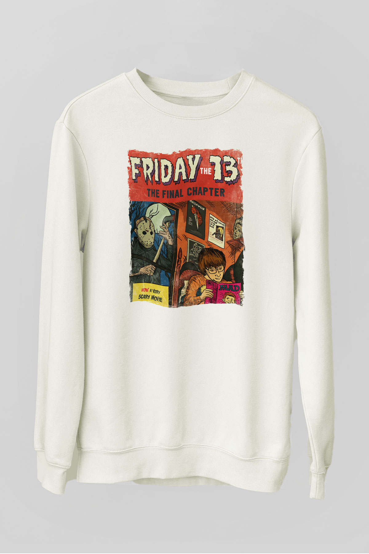 Friday the 13th 13.Cuma Beyaz Unisex  Sweatshirt