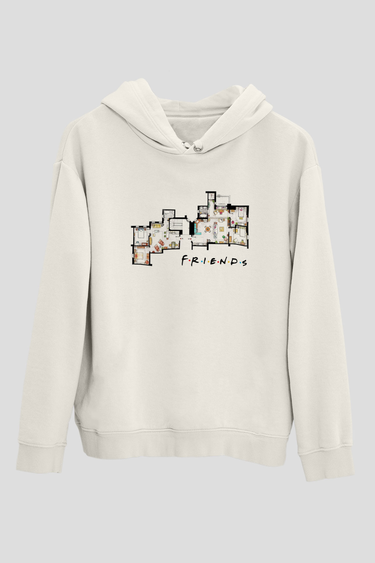 Friends Beyaz Unisex Kapşonlu Sweatshirt