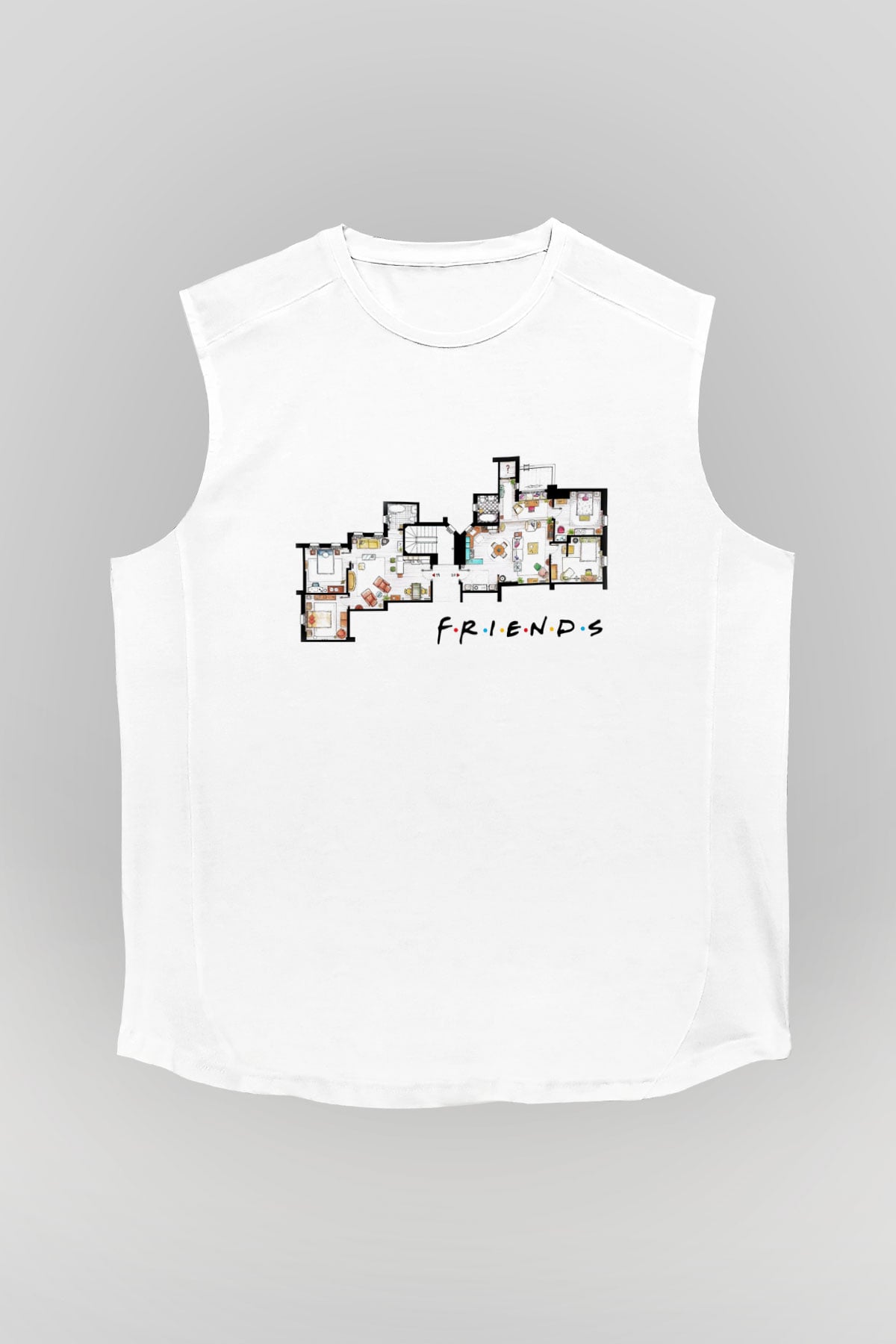 Friends Beyaz Unisex Kolsuz Tişört