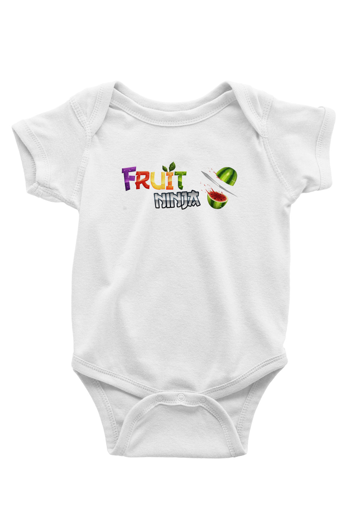 Fruit Ninja Beyaz Bebek Body - Zıbın