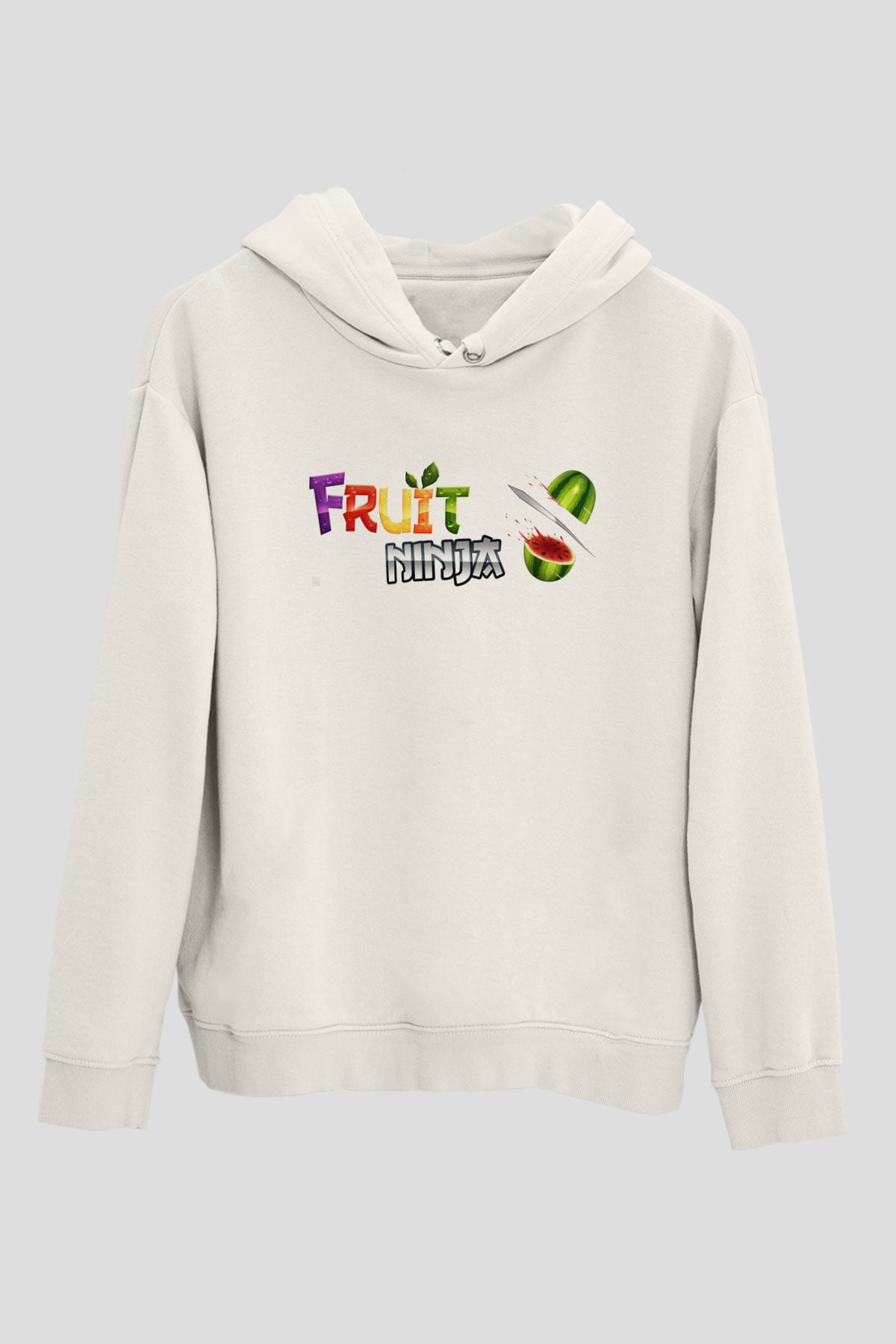 Fruit Ninja Beyaz Unisex Hoodie