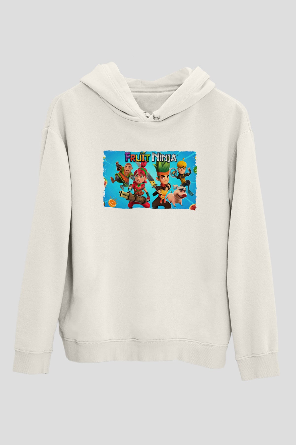 Fruit Ninja Beyaz Unisex Hoodie