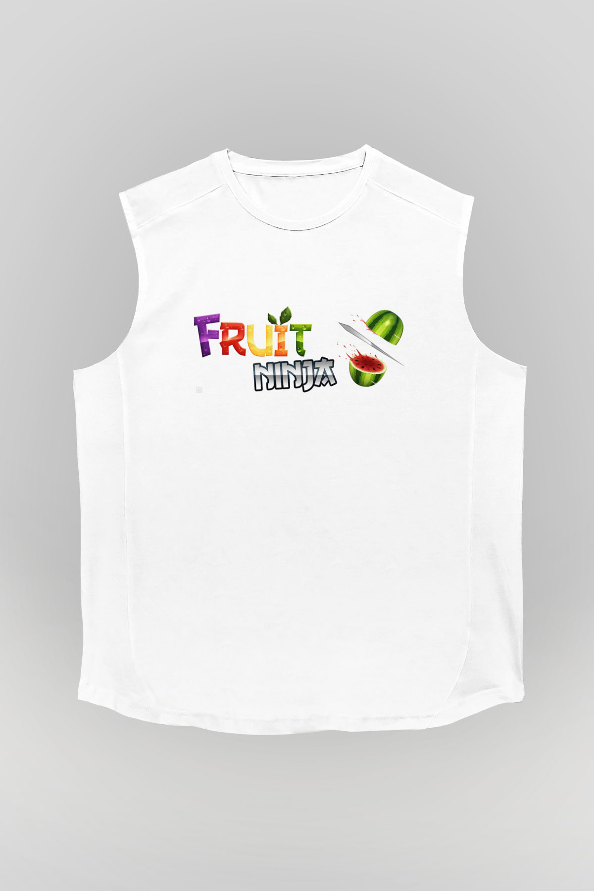Fruit Ninja Beyaz Unisex Kolsuz Tişört