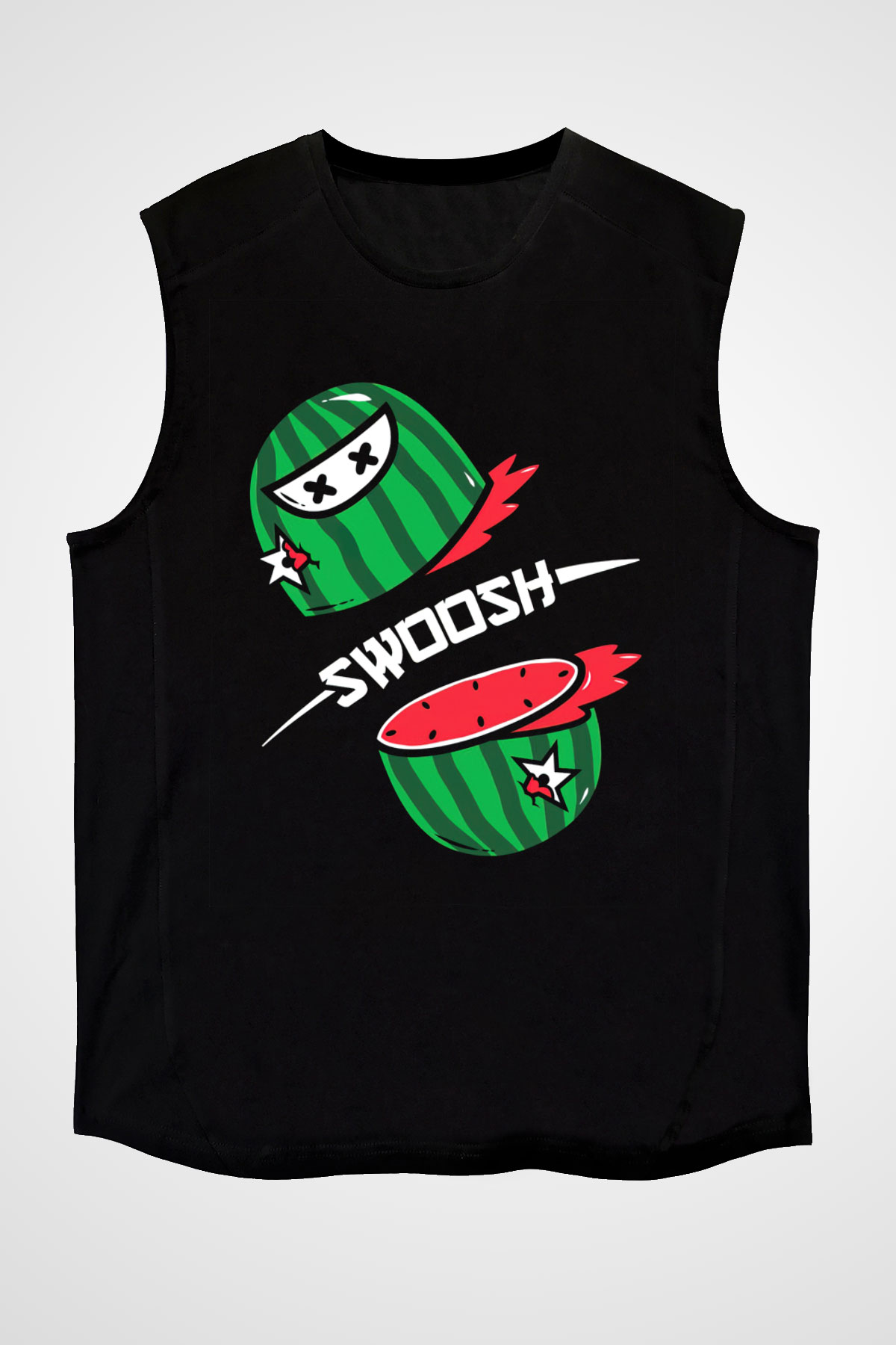 Fruit Ninja Siyah Unisex Kolsuz Tişört