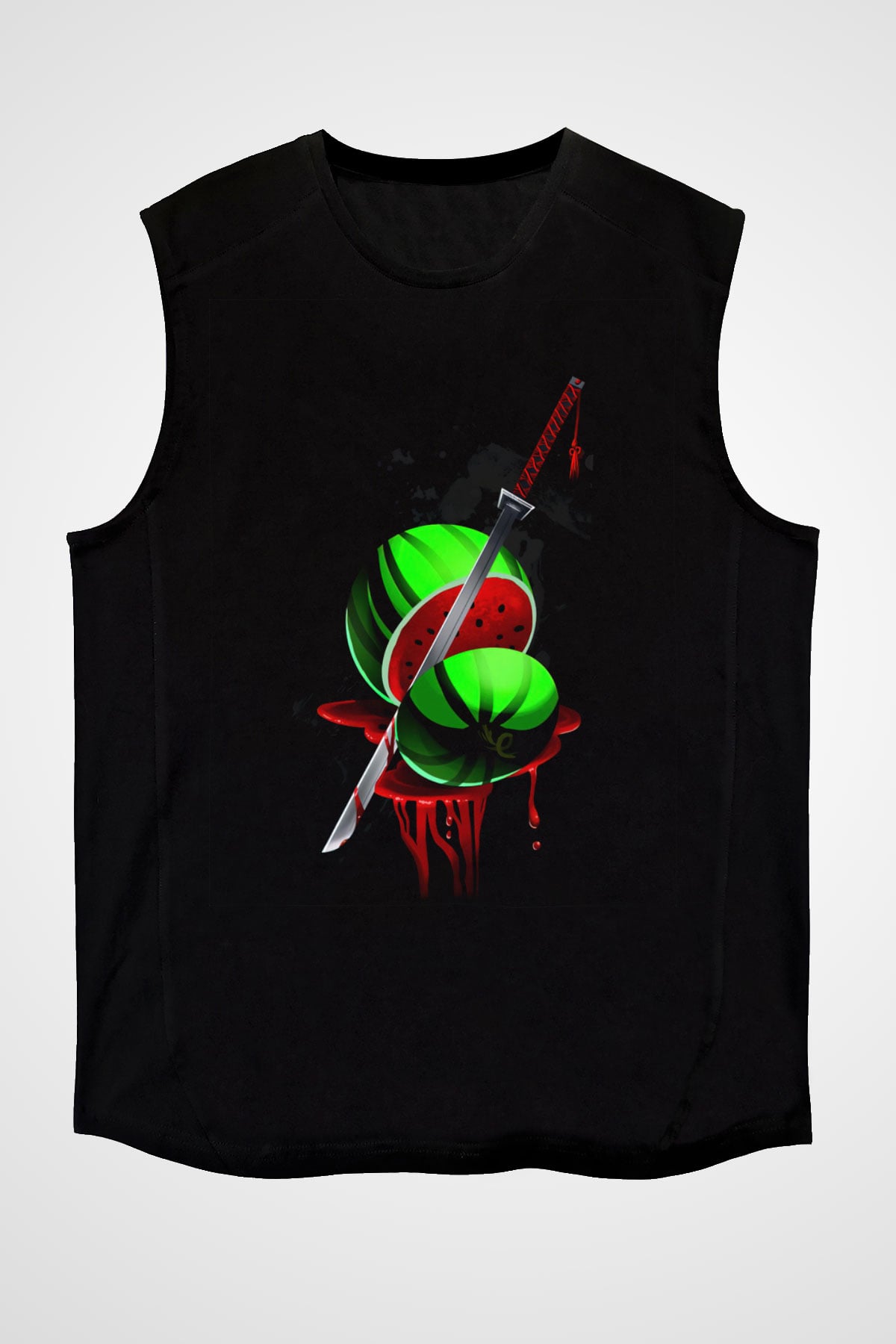 Fruit Ninja Siyah Unisex Kolsuz Tişört