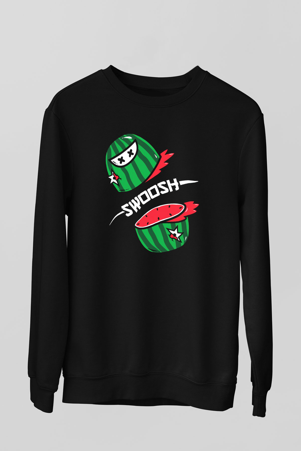 Fruit Ninja Siyah Unisex Sweatshirt
