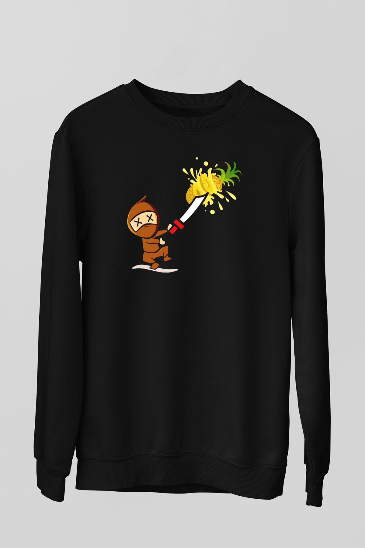 Fruit Ninja Siyah Unisex Sweatshirt