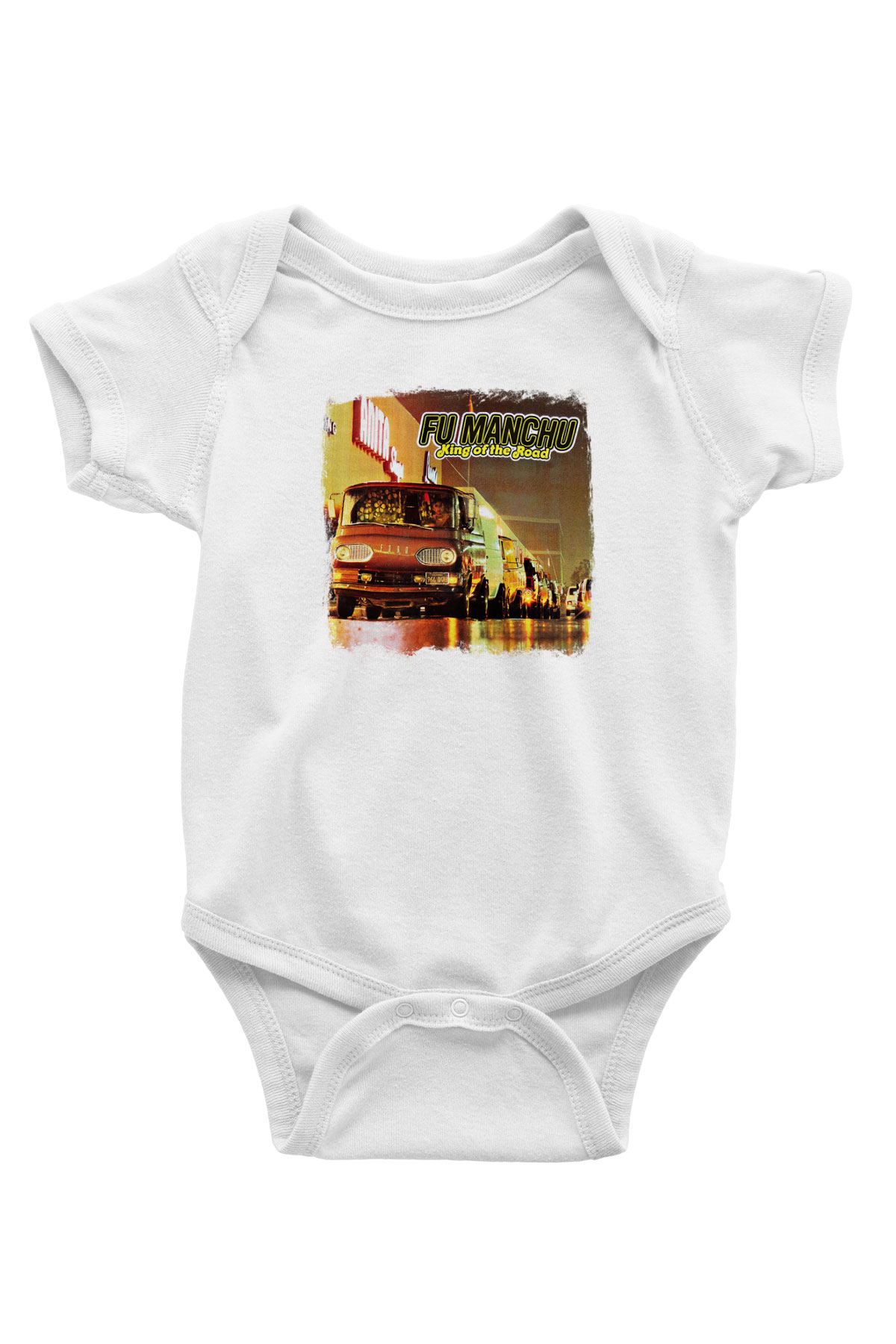 Fu Manchu Baskılı Unisex Beyaz Bebek Body - Zıbın
