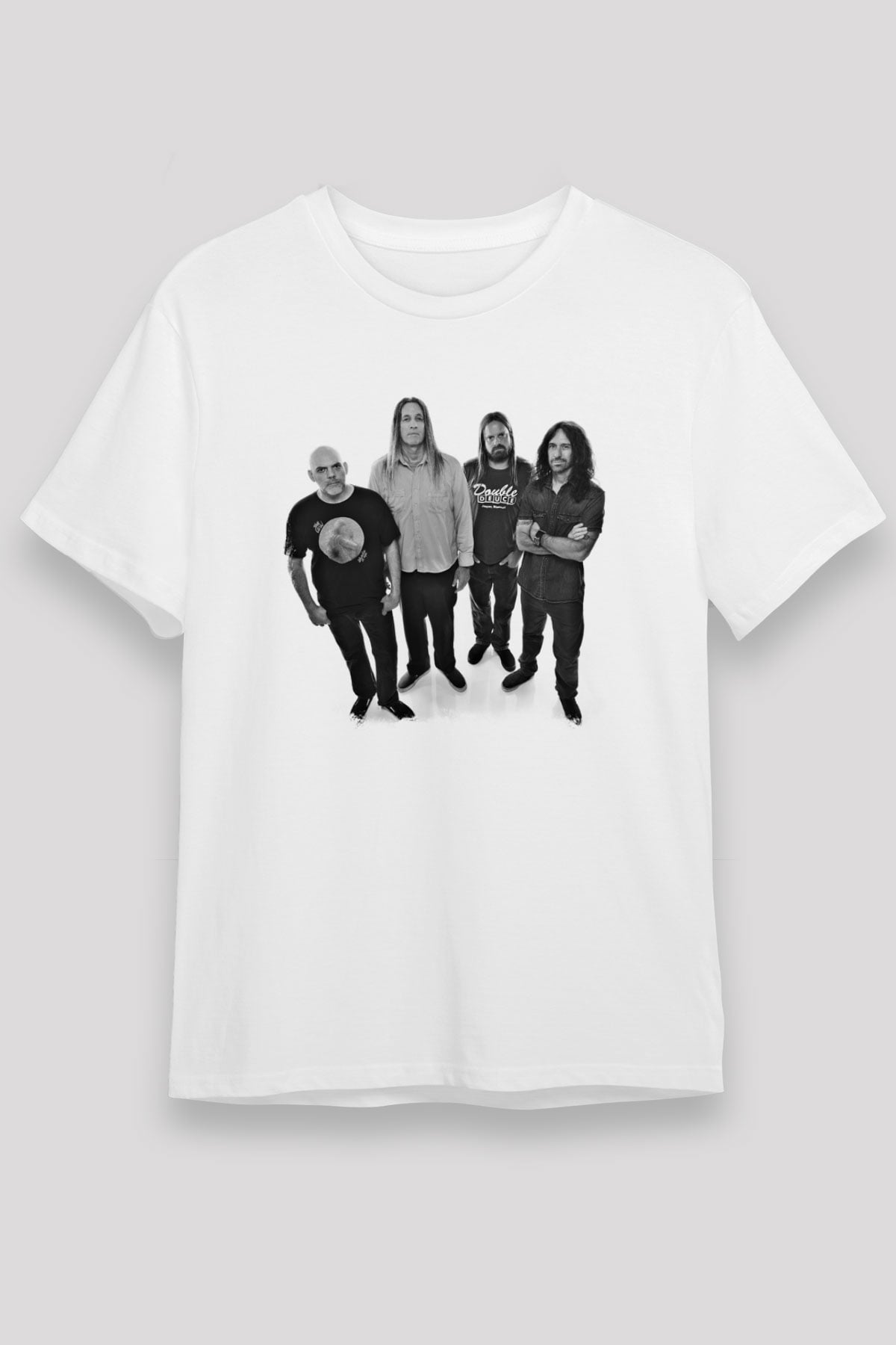 Fu Manchu Baskılı Unisex Beyaz Tişört