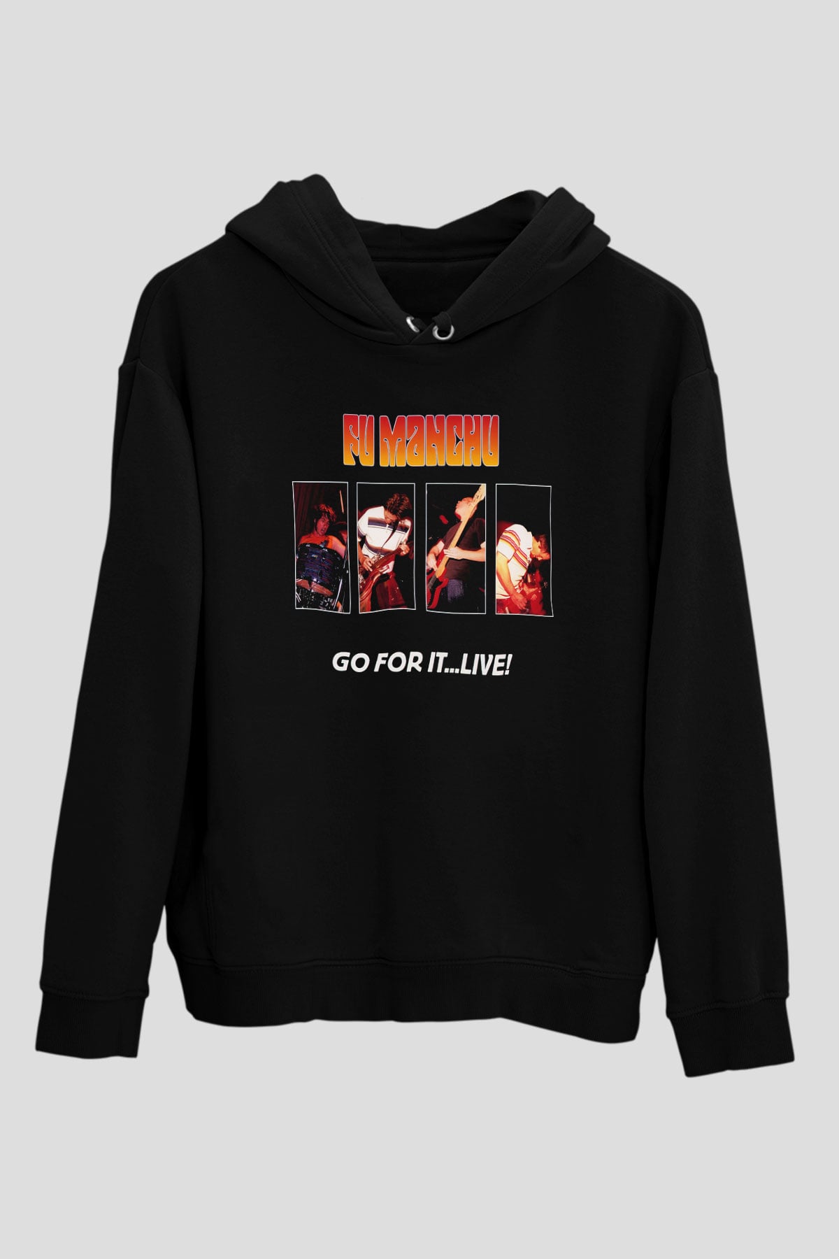 Fu Manchu Siyah Unisex Hoodie