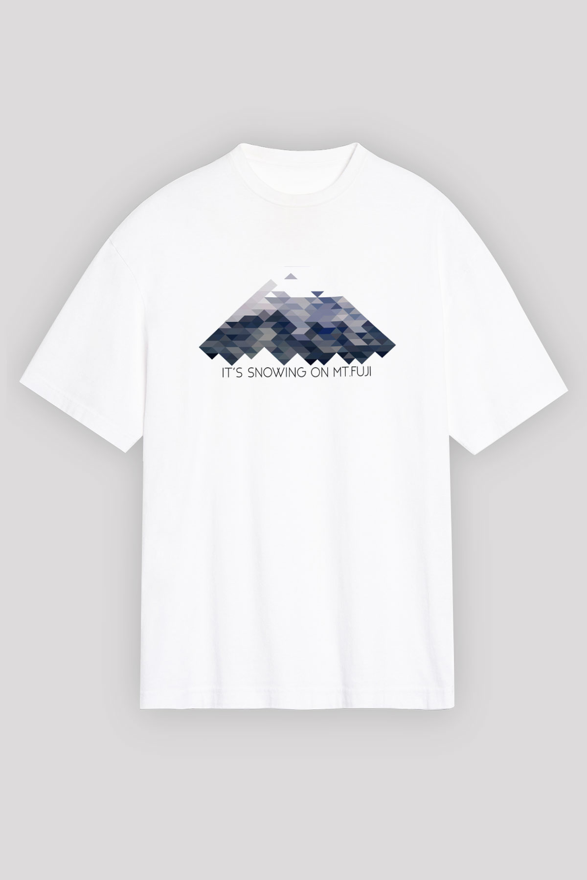 Fuji Dağı Beyaz Unisex Oversize Tişört T-Shirt
