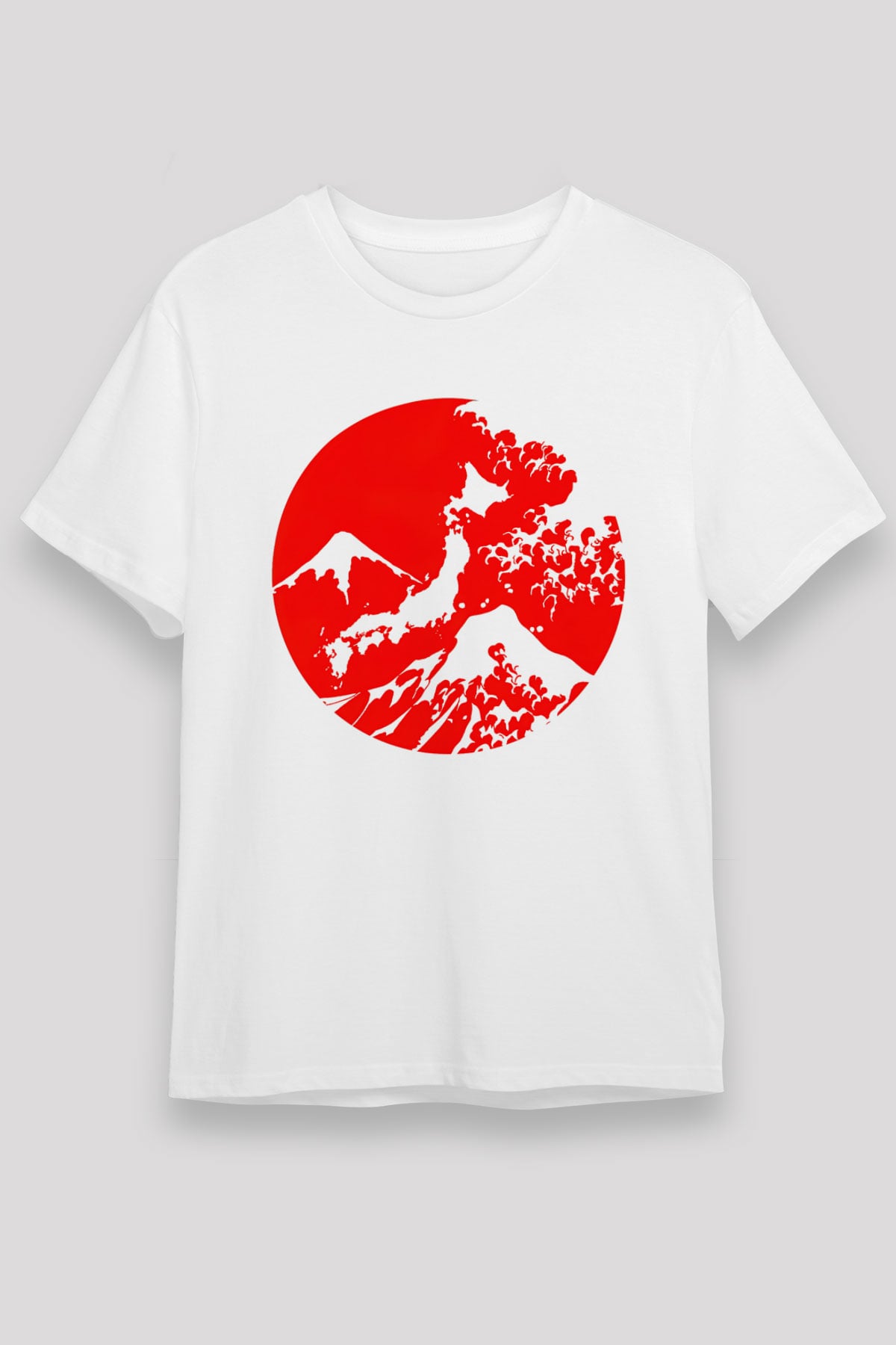 Fuji Dağı Beyaz Unisex Tişört T-Shirt - TişörtFabrikası