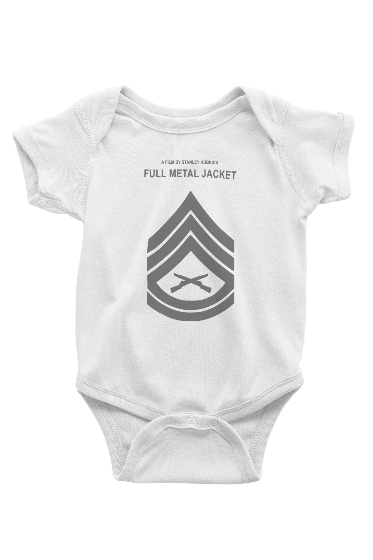 Full Metal Jacket Baskılı Beyaz Unisex Bebek Body - Zıbın