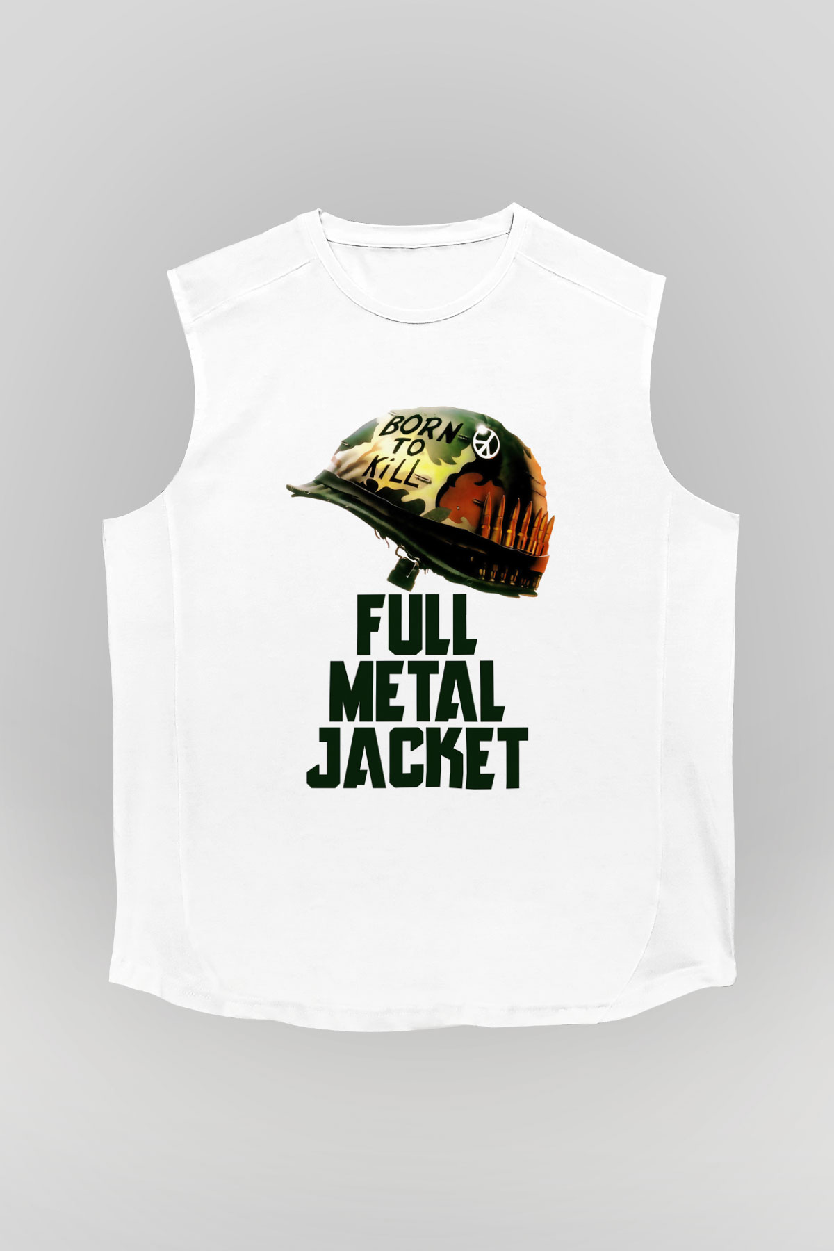 Full Metal Jacket Beyaz Unisex Kolsuz Tişört
