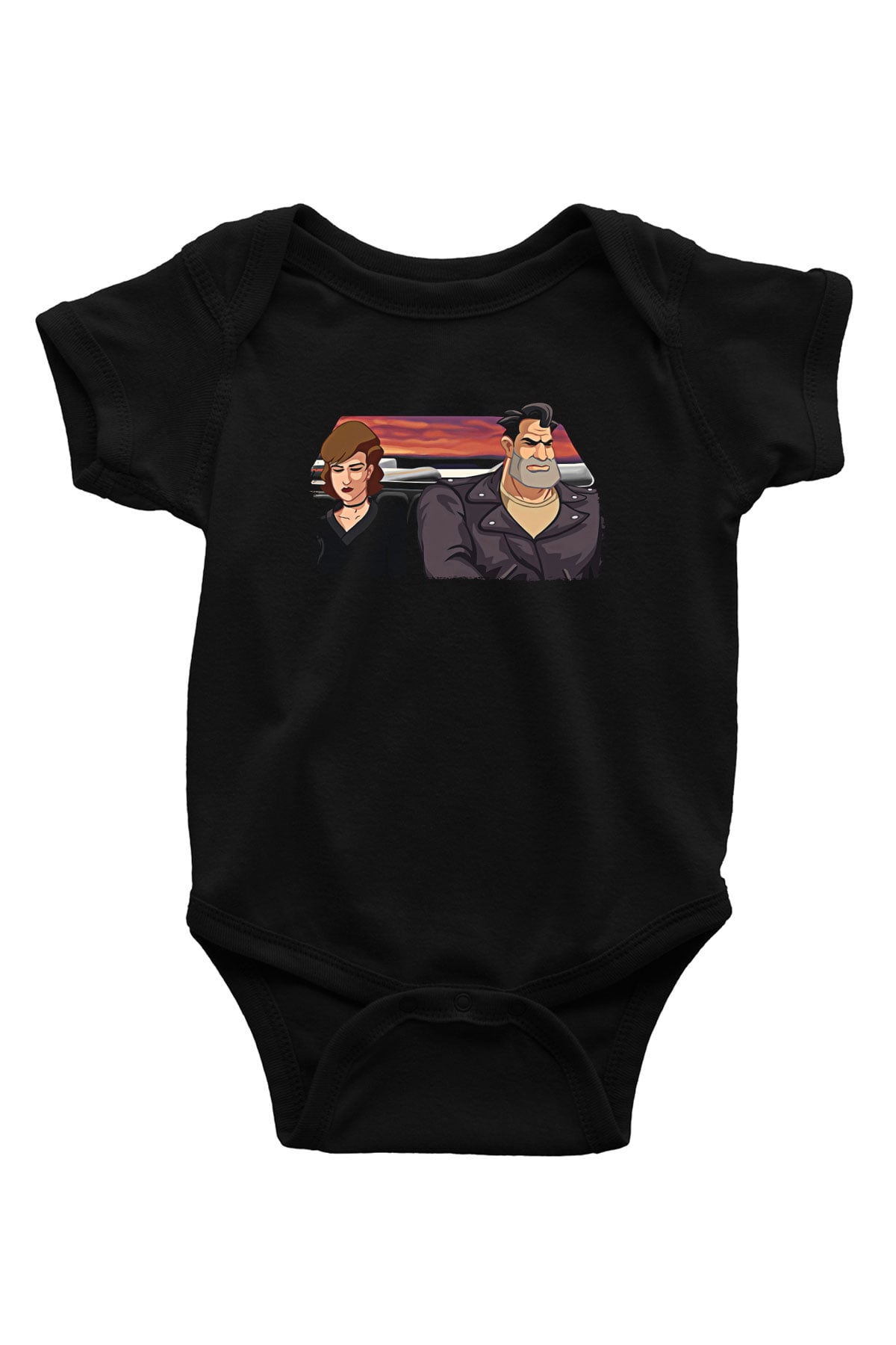 Full Throttle Baskılı Unisex Siyah Bebek Body - Zıbın