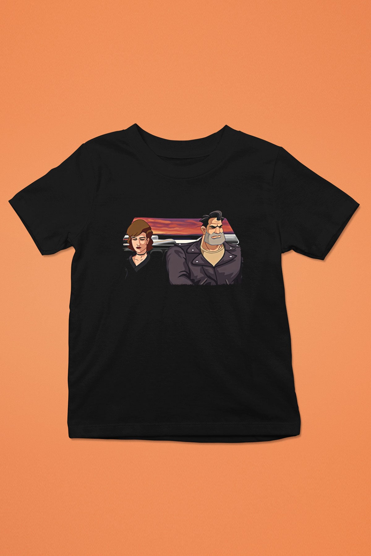 Full Throttle Baskılı Unisex Siyah Çocuk Tişört - Tshirt