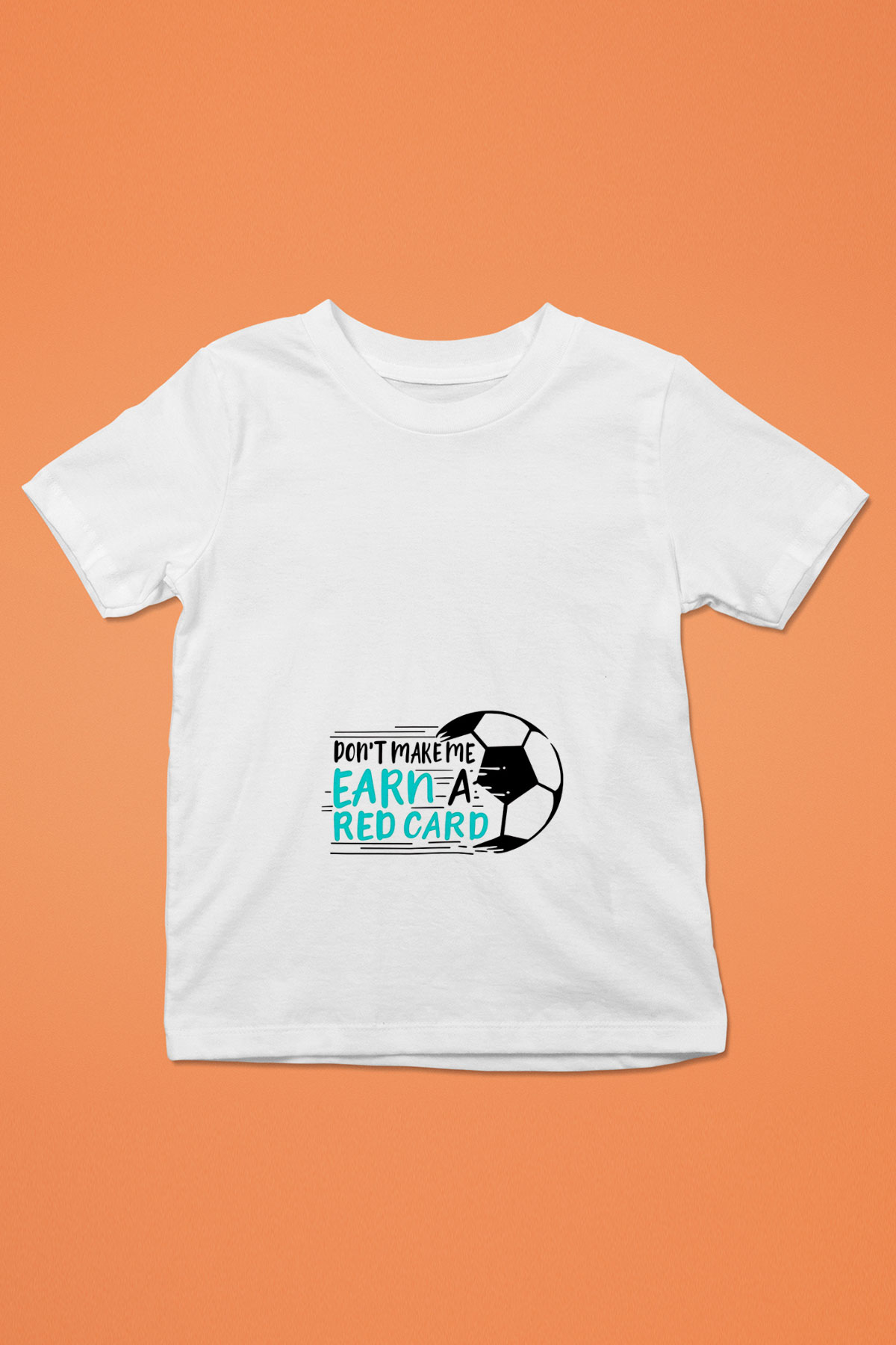 Futbol Baskılı Unisex Beyaz Çocuk Tişört - Tshirt
