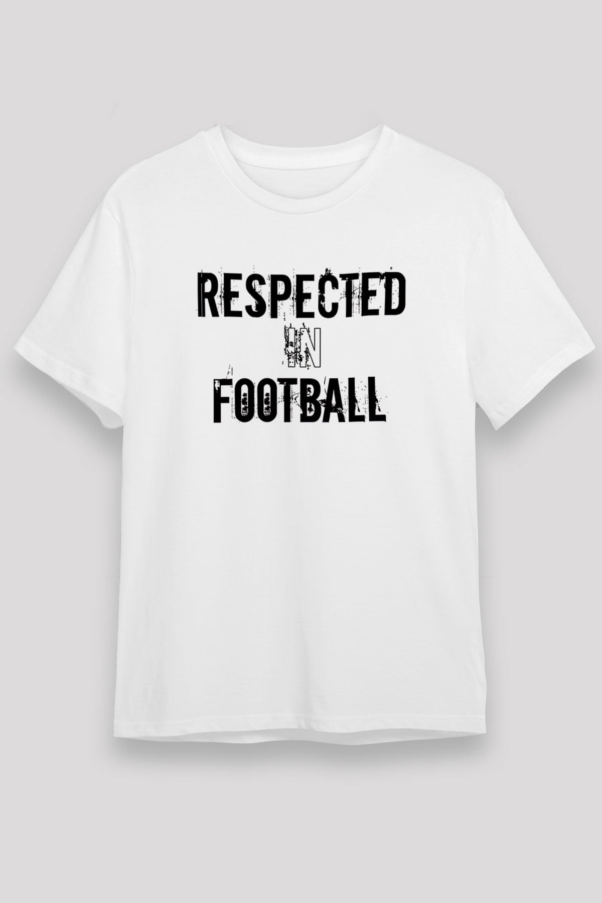 Futbol Baskılı Unisex Beyaz Tişört - Tshirt