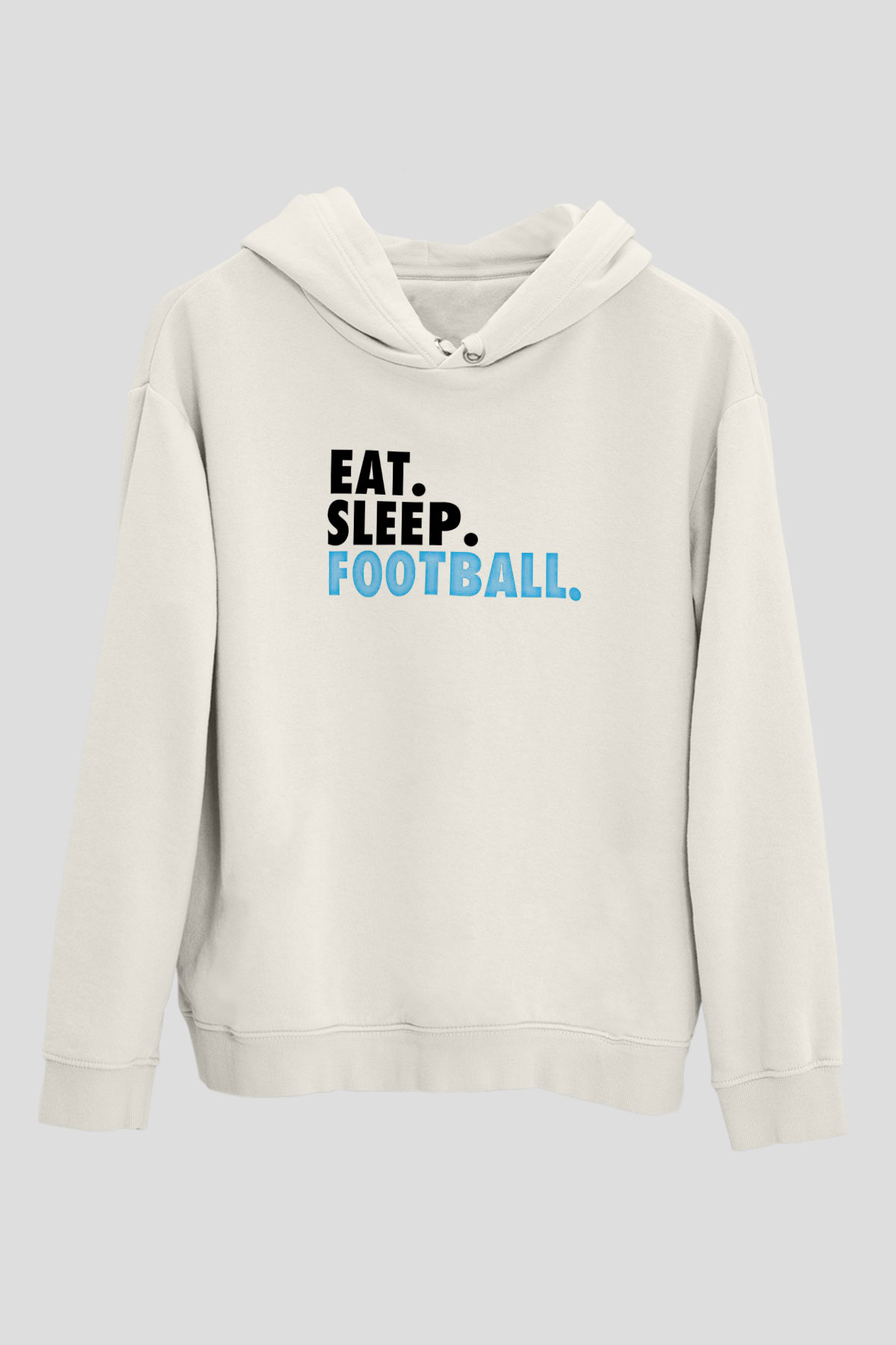 Futbol Baskılı Unisex Ekru Hoodie