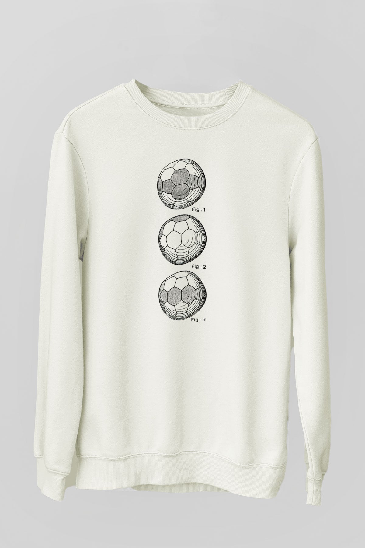 Futbol Baskılı Unisex Ekru Sweatshirt