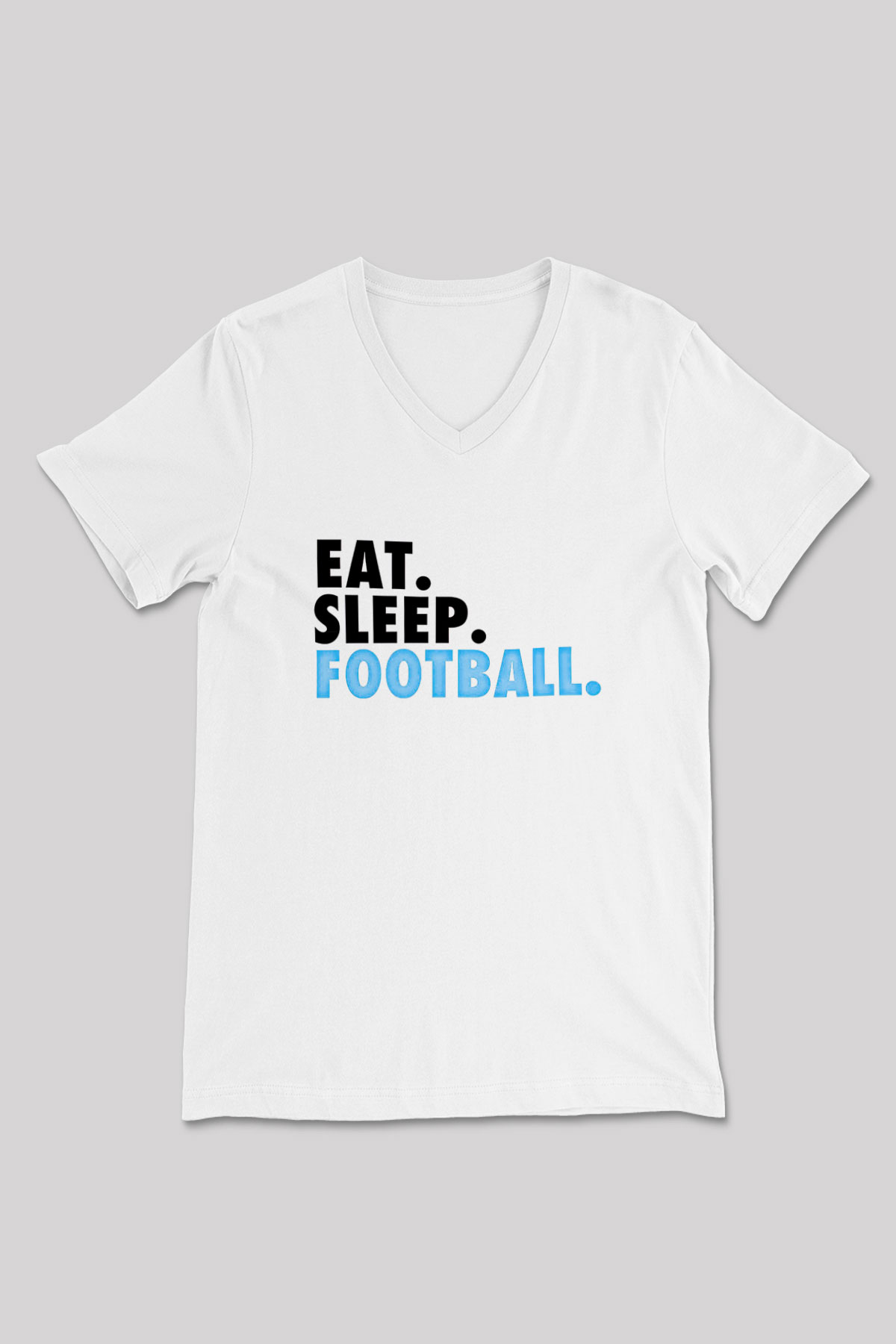 Futbol Baskılı Unisex V Yaka Tişört - Tshirt