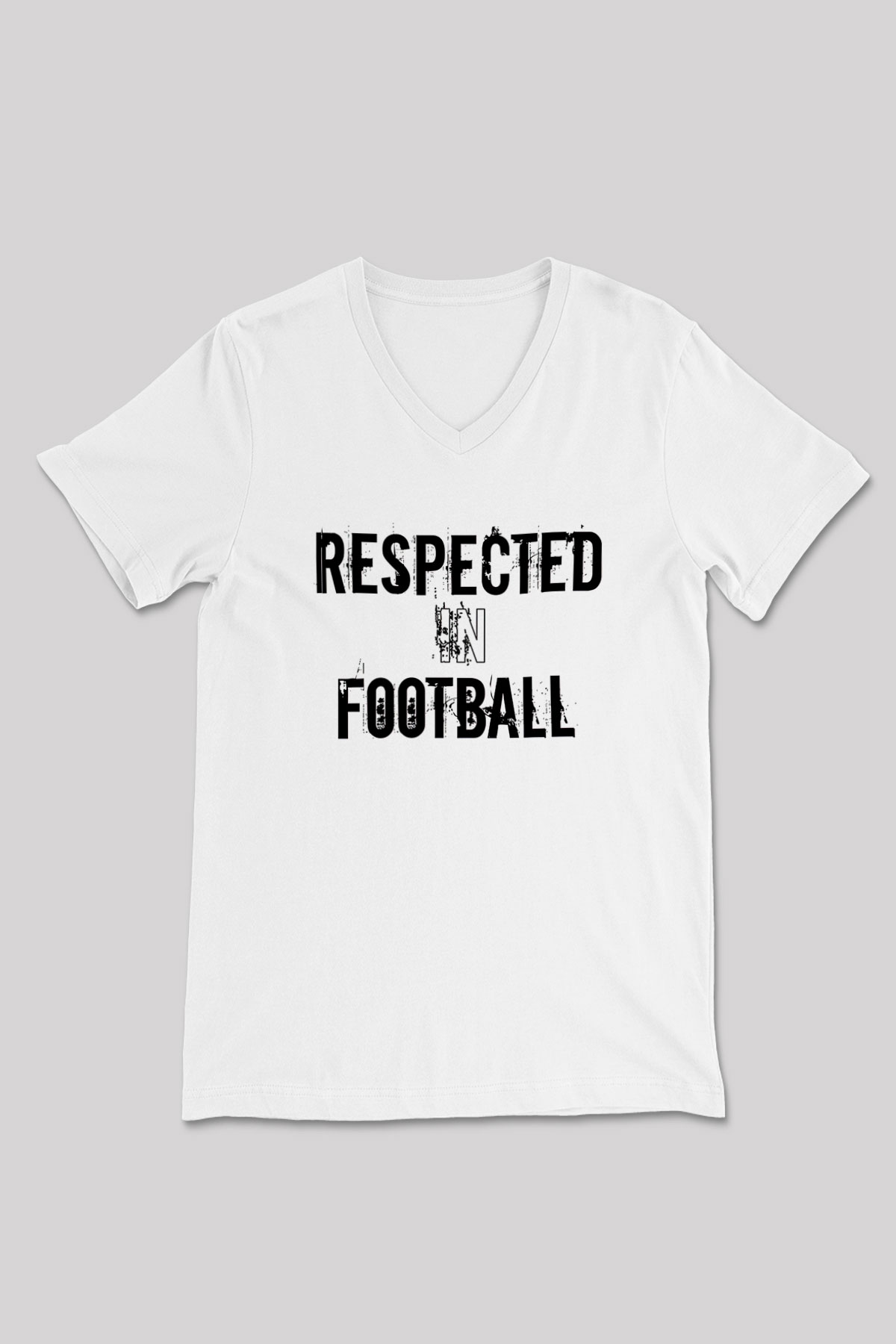 Futbol Baskılı Unisex V Yaka Tişört - Tshirt