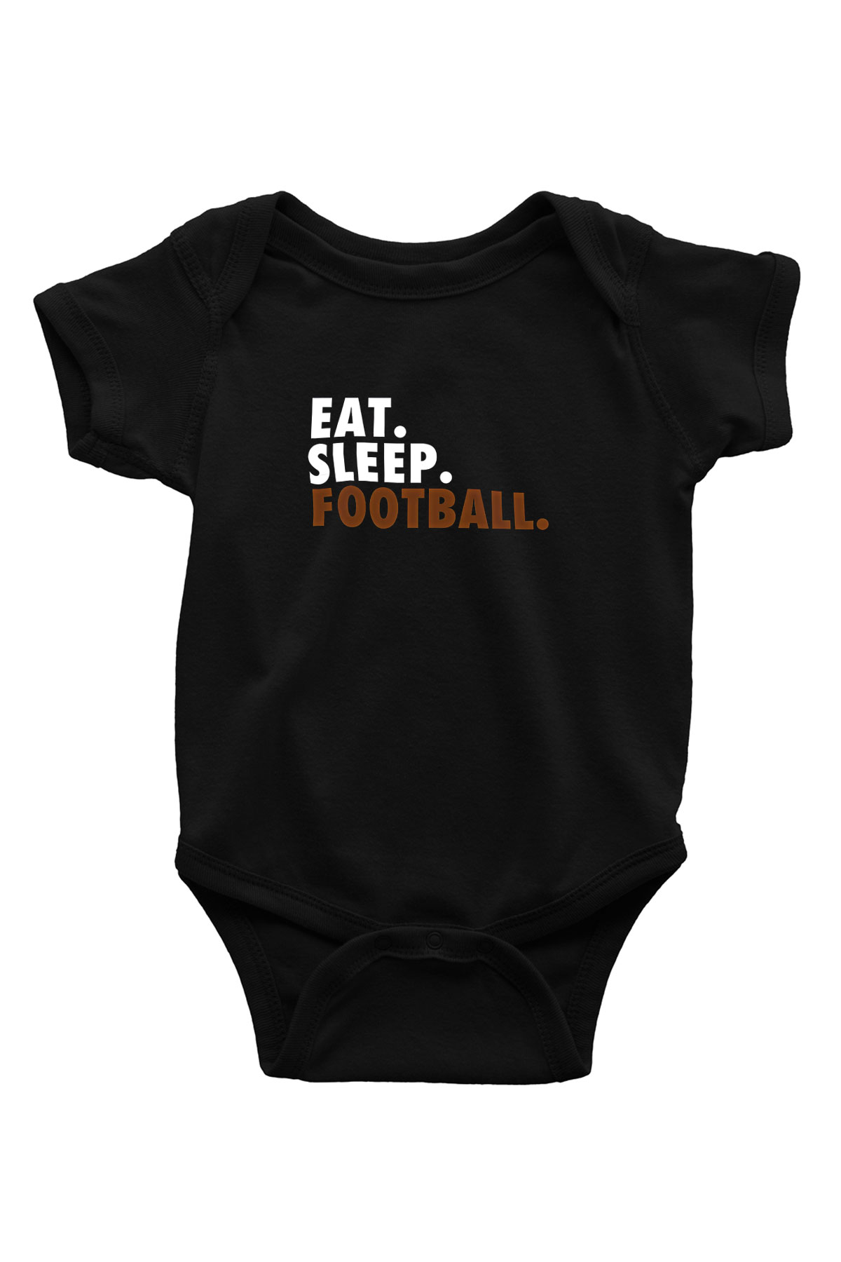 Futbol - Football Baskılı Unisex Siyah Bebek Body - Zıbın