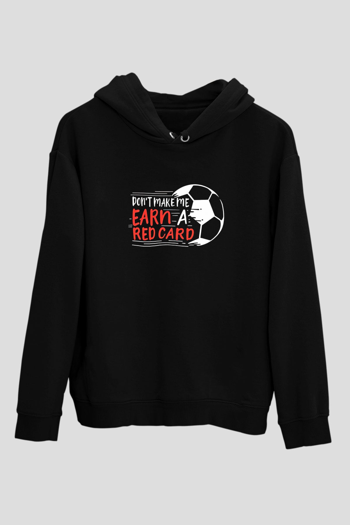 Futbol - Football Baskılı Unisex Siyah Hoodie
