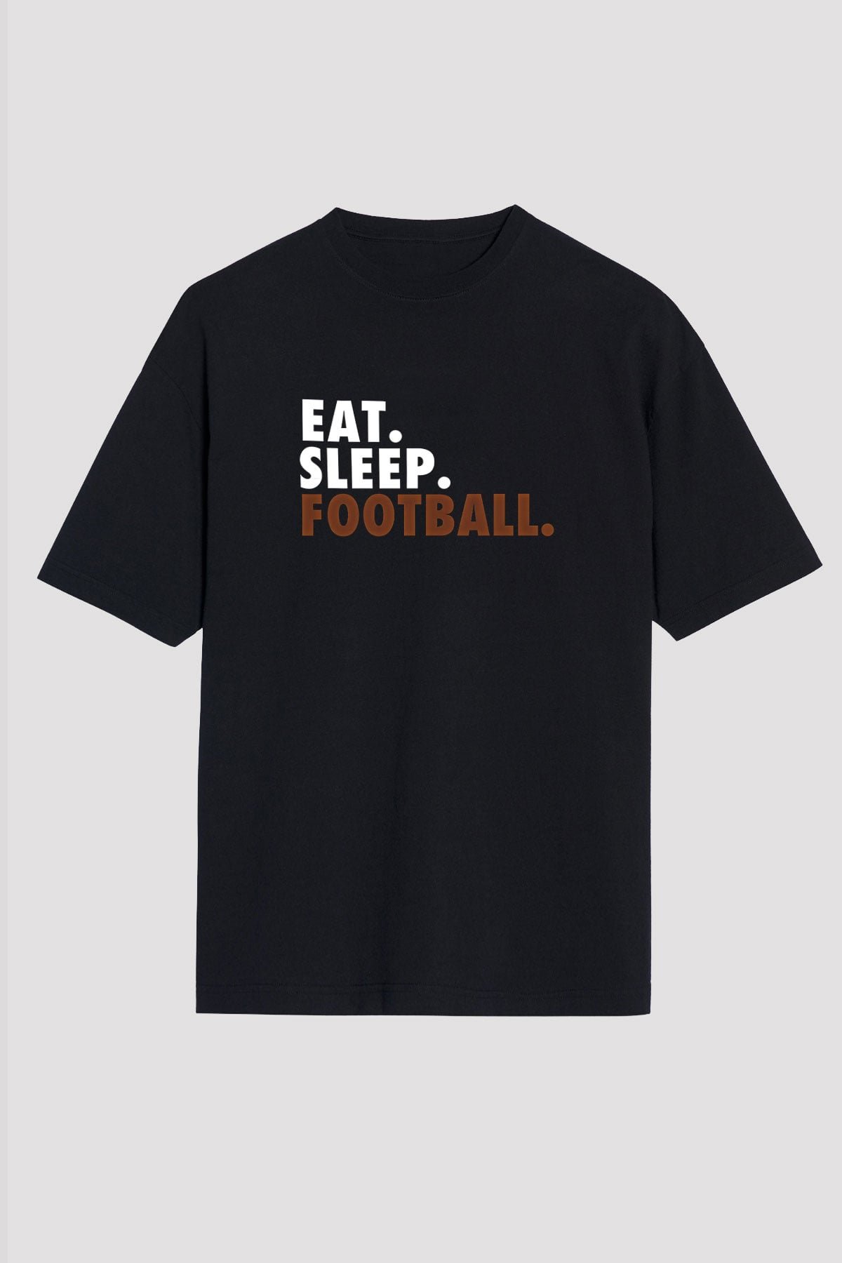 Futbol - Football Baskılı Unisex Siyah Oversize Tişört