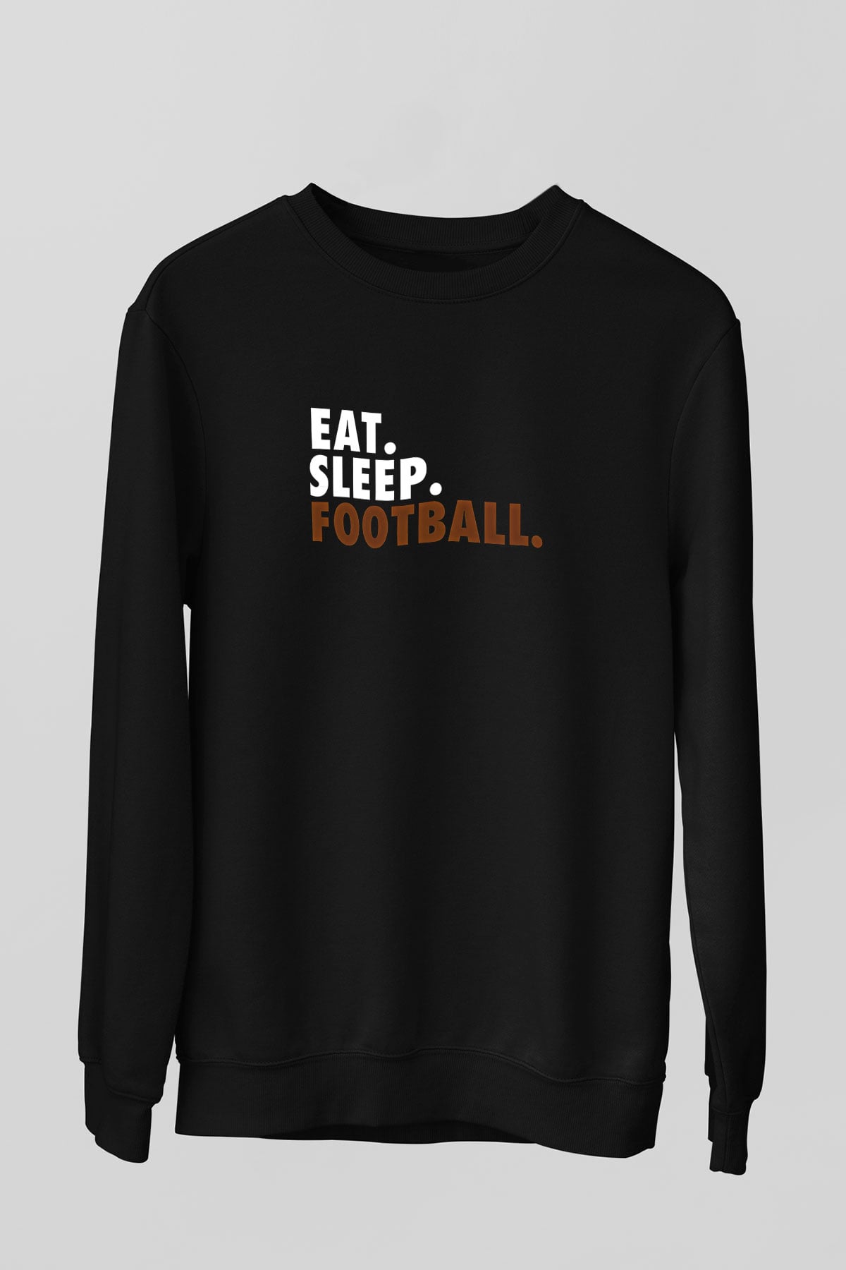 Futbol - Football Baskılı Unisex Siyah Sweatshirt