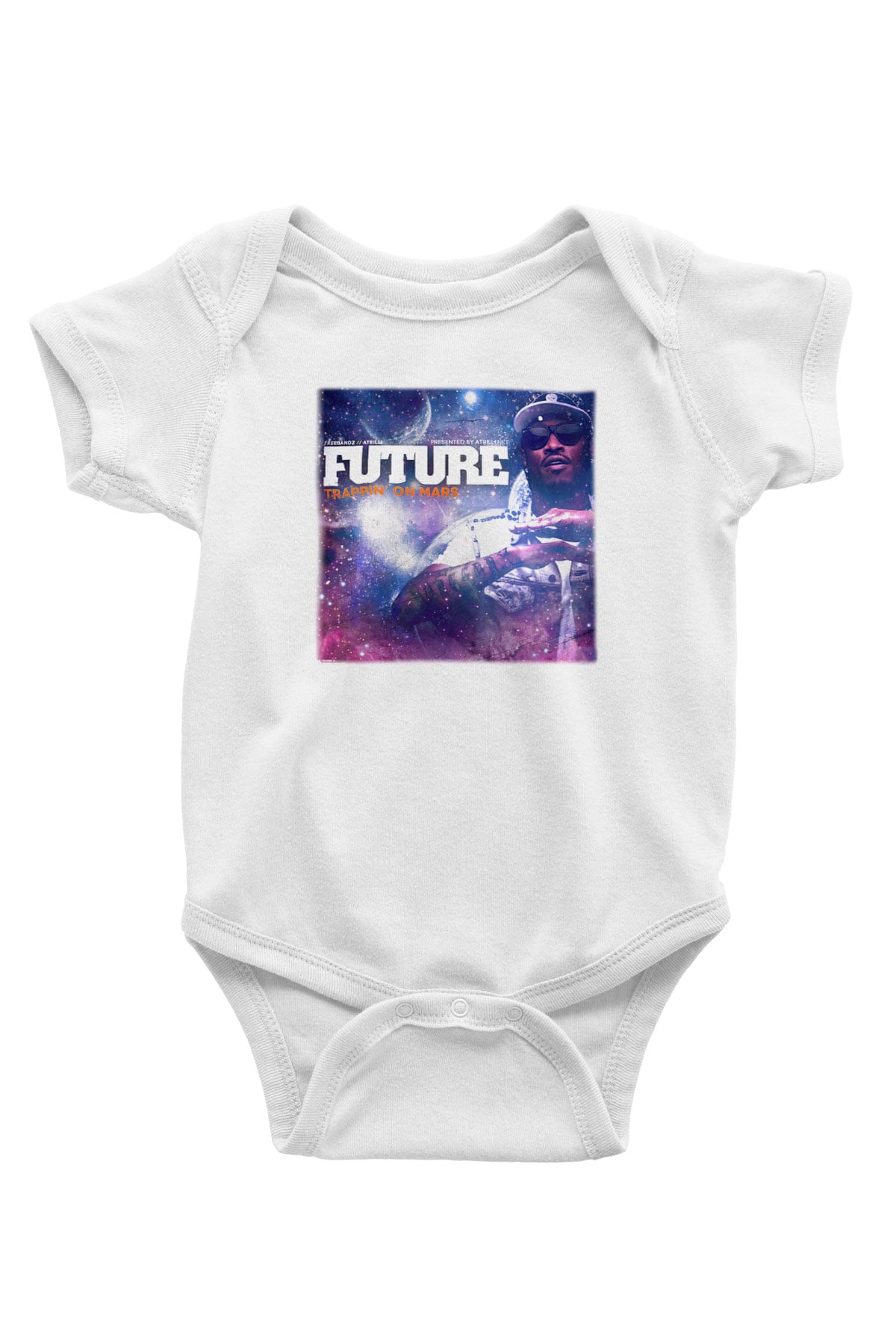 Future Baskılı Beyaz Unisex Bebek Body - Zıbın