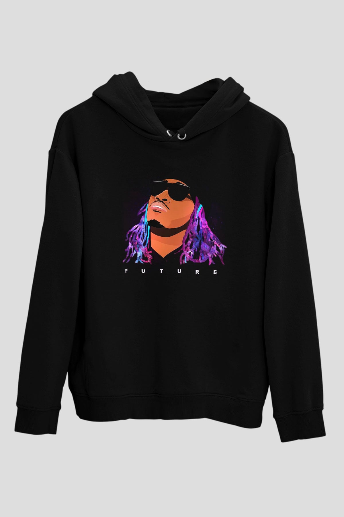 Future Siyah Unisex Kapüşonlu Sweatshirt