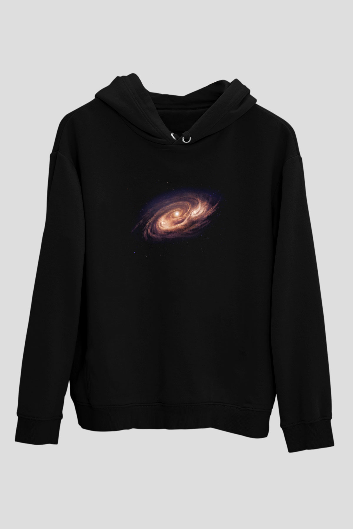 Galaksi Siyah Unisex Kapüşonlu Sweatshirt