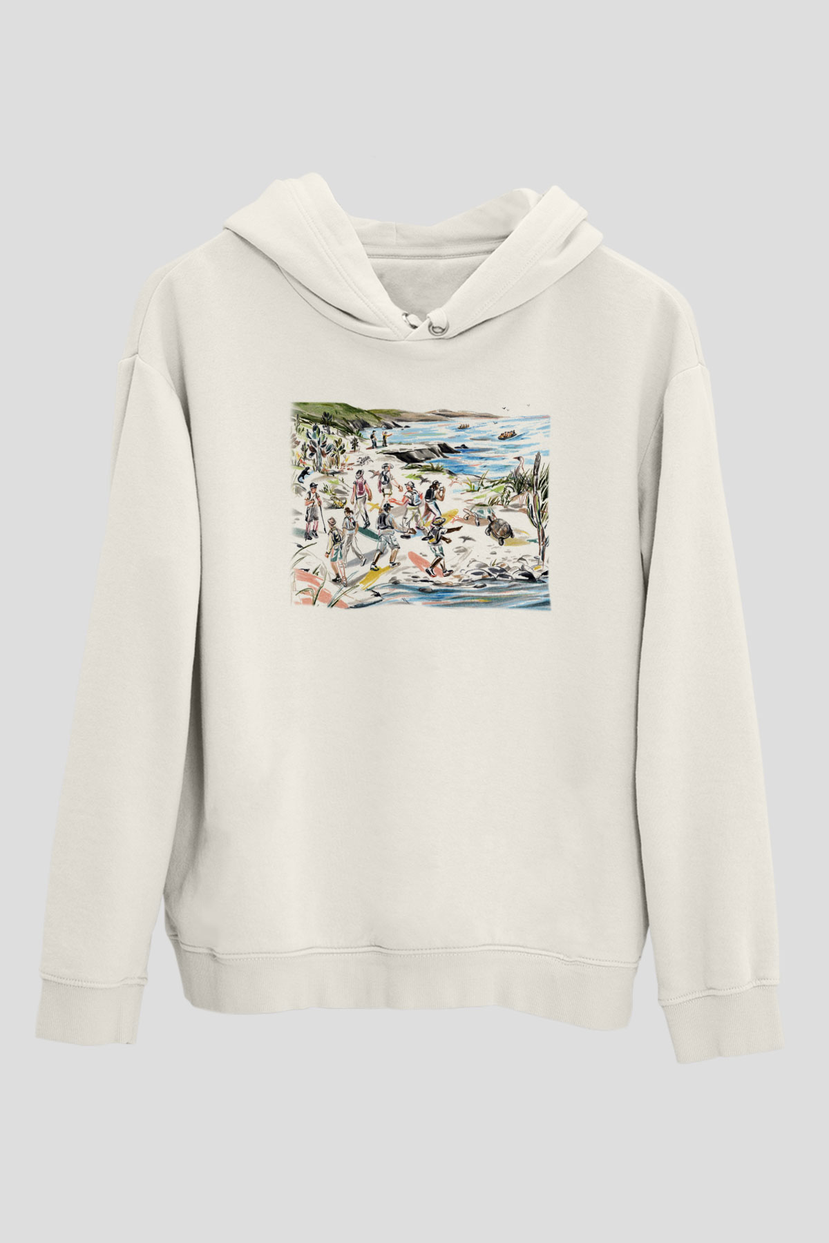 Galapagos Adaları Beyaz Unisex Kapşonlu Sweatshirt