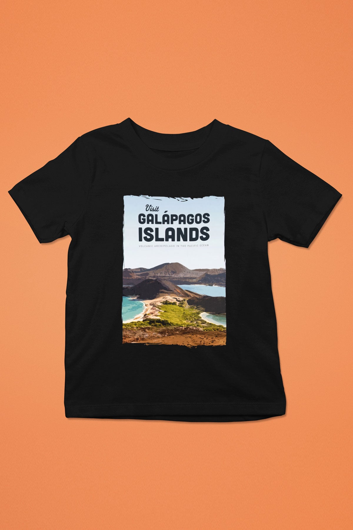 Galapagos Adaları Siyah Unisex Çocuk Tişört