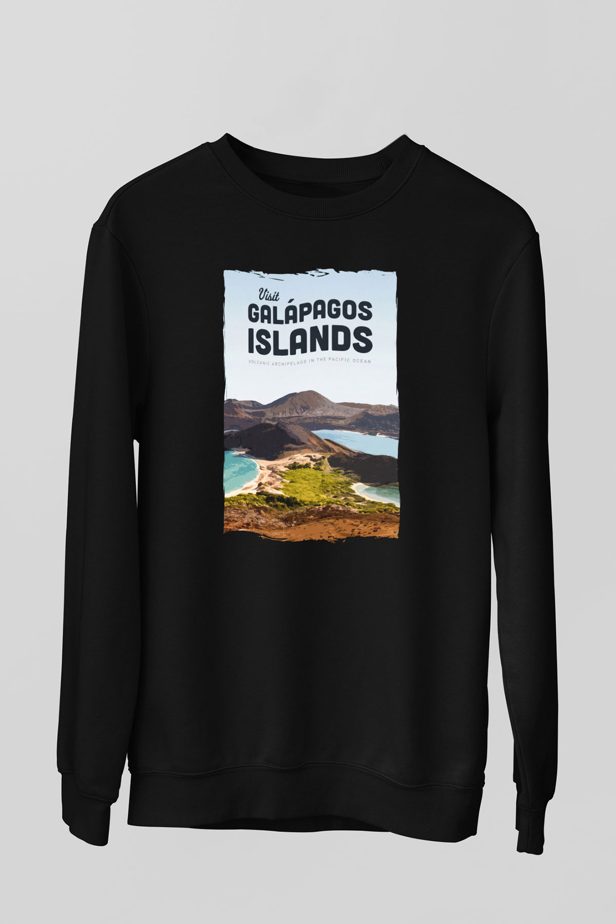 Galapagos Adaları Siyah Unisex Sweatshirt