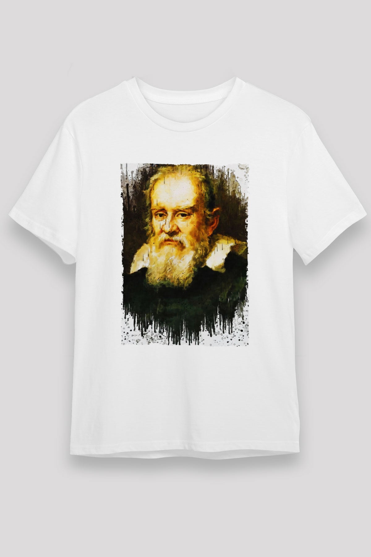 Galileo Galilei Baskılı Unisex Beyaz Tişört - Tshirt