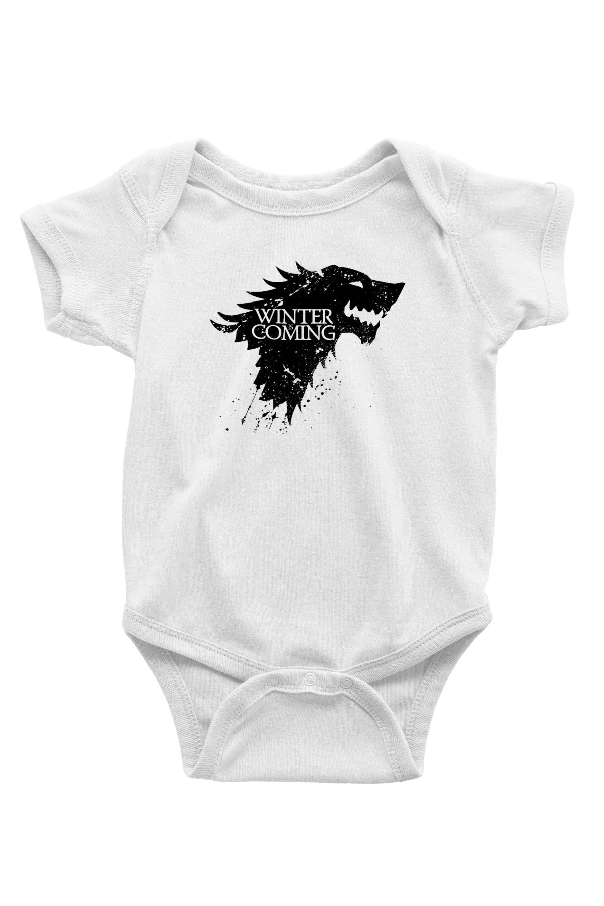 Game of Thrones Baskılı Beyaz Unisex Bebek Body - Zıbın