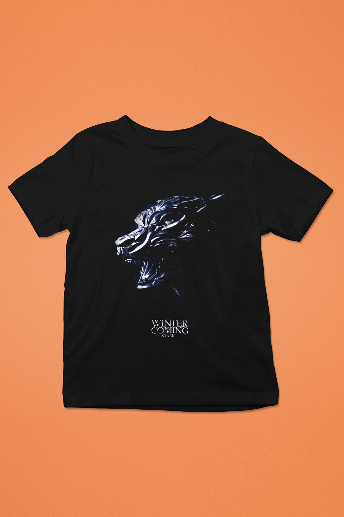 Game of Thrones Baskılı Siyah Unisex Çocuk Tişört