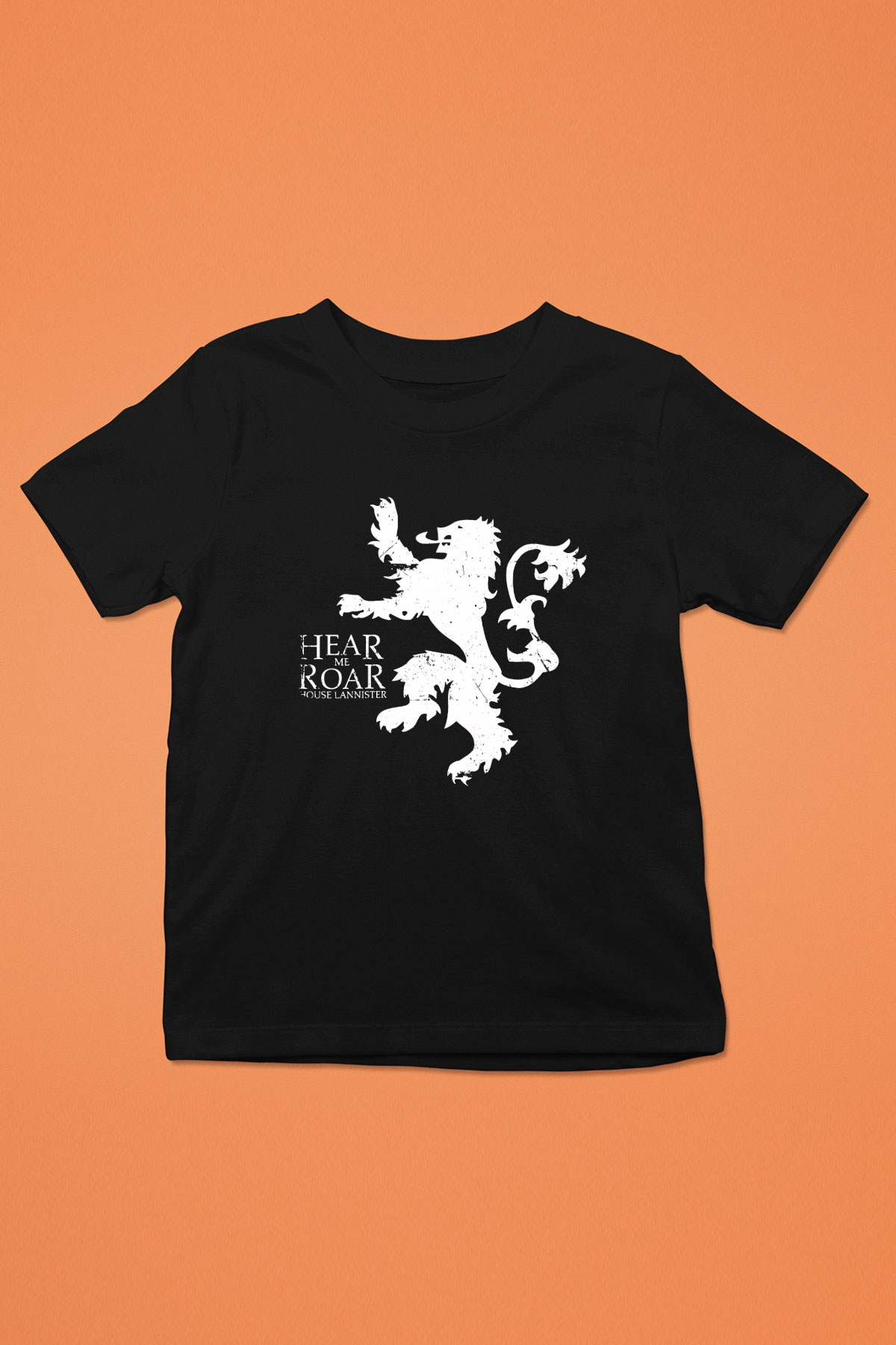 Game of Thrones Baskılı Siyah Unisex Çocuk Tişört