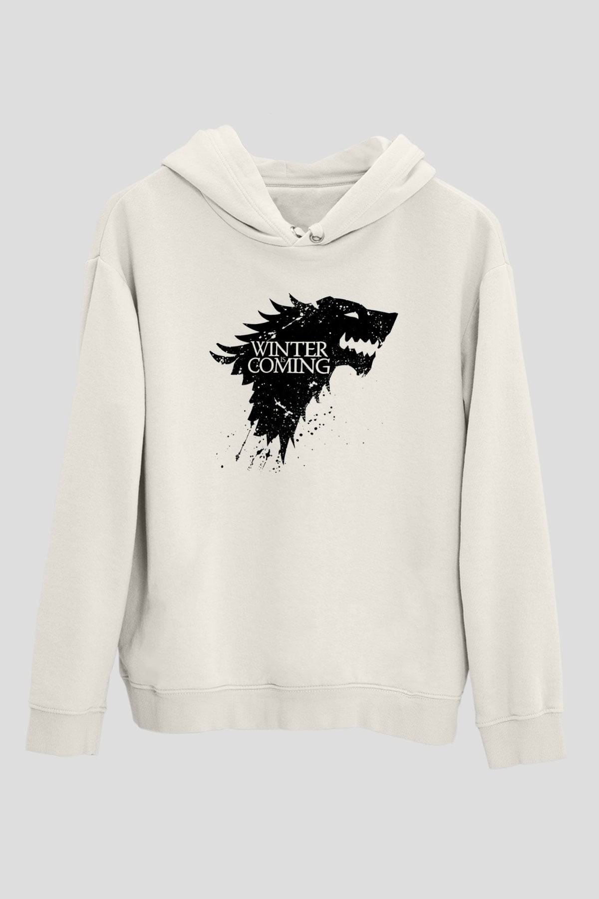 Game of Thrones Beyaz Unisex Kapşonlu Sweatshirt