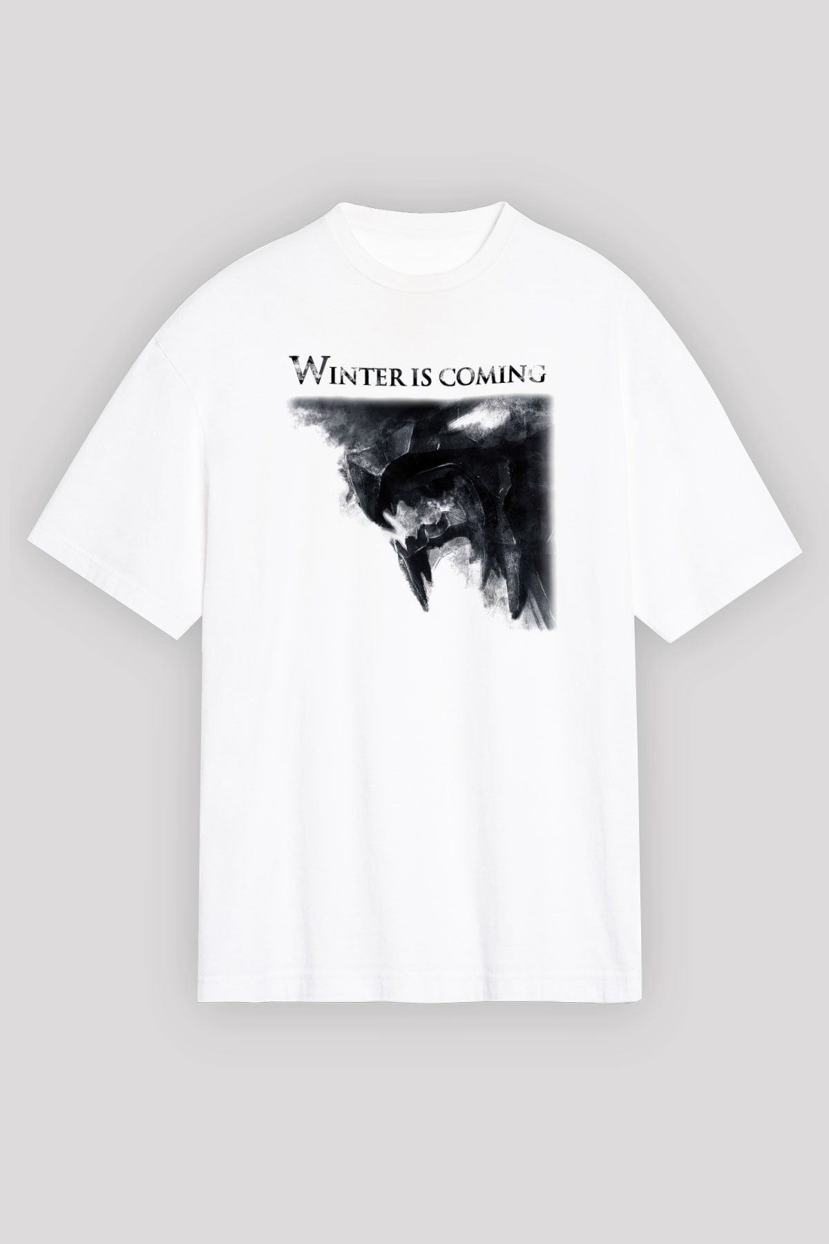 Game of Thrones Beyaz Unisex Oversize Tişört T-Shirt